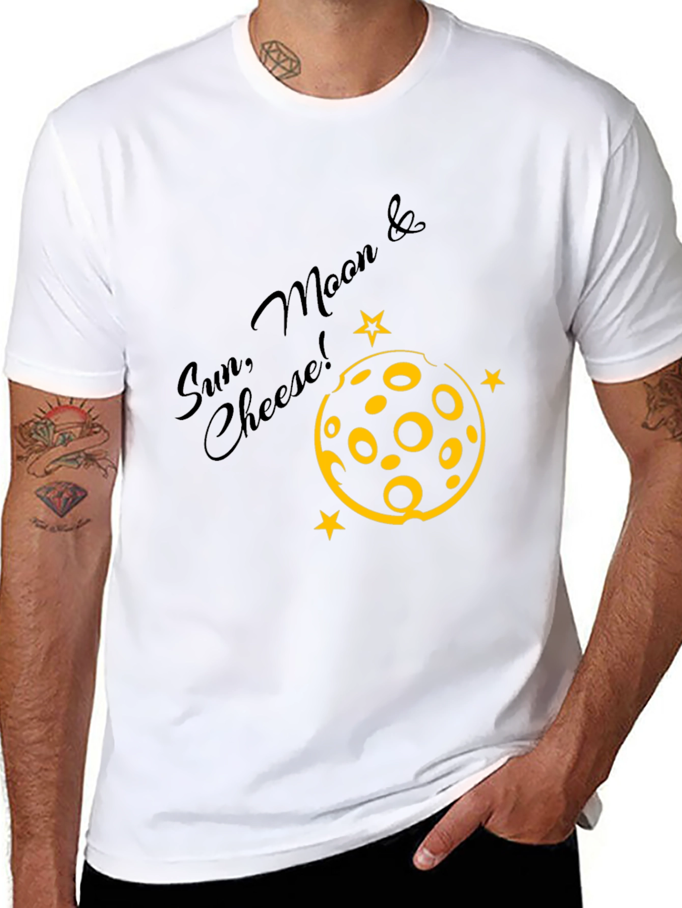 Sun Moon & Cheese Black Graphic Tee