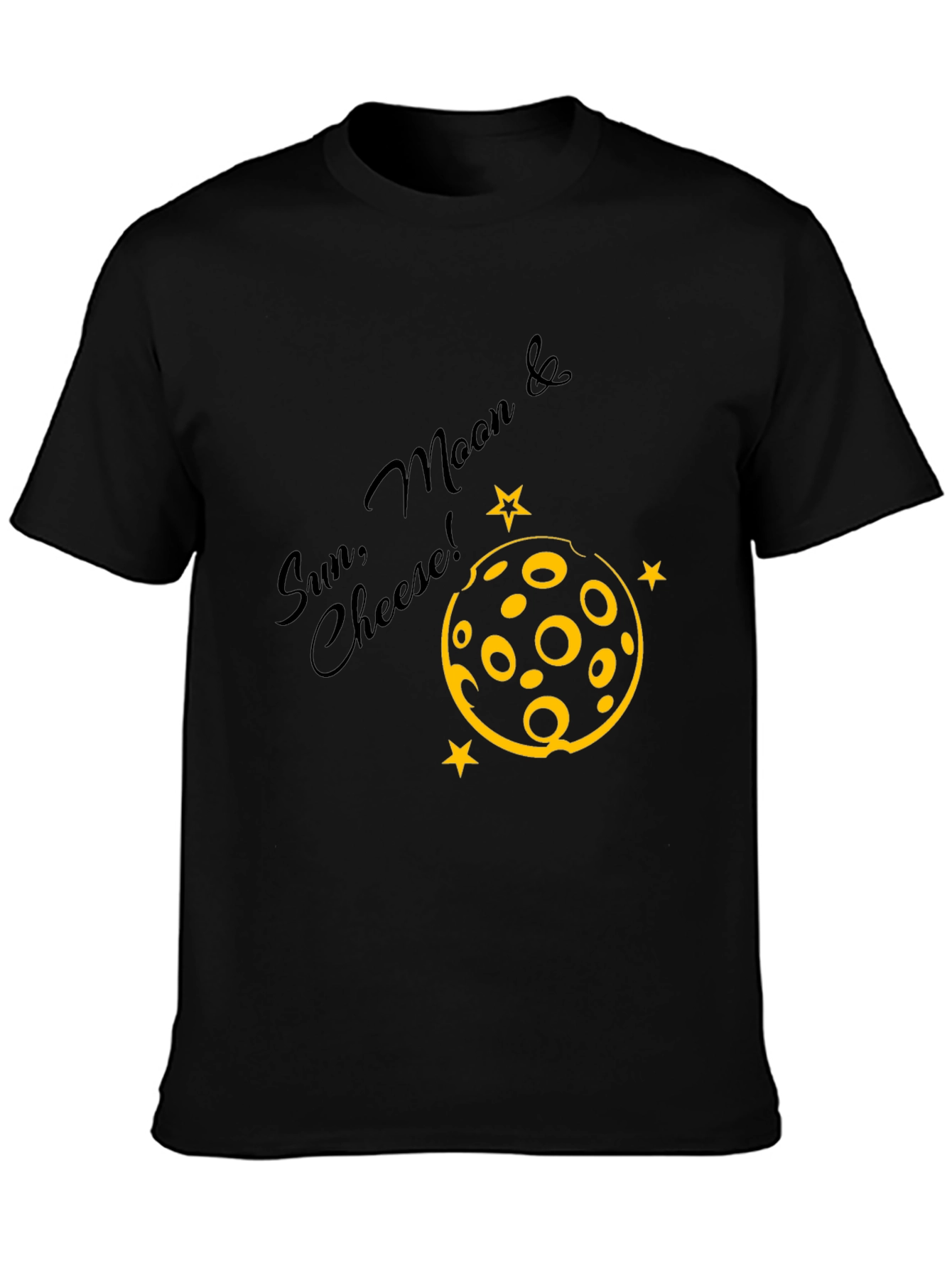 Sun Moon & Cheese Black Graphic Tee