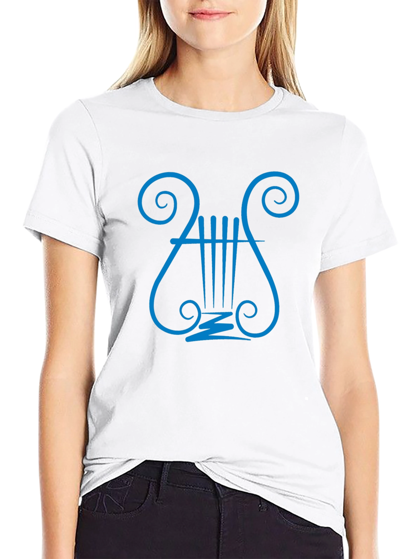 Lyre Graphic Print Black T-Shirt