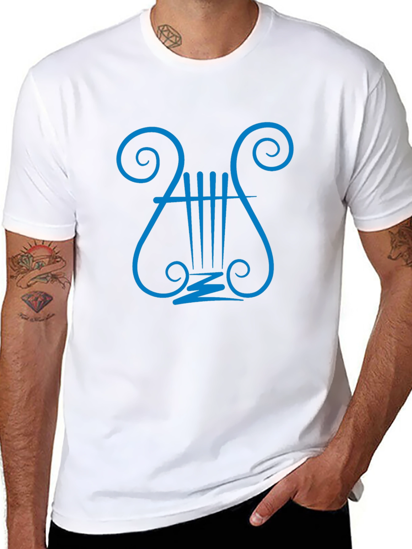 Lyre Graphic Print Black T-Shirt