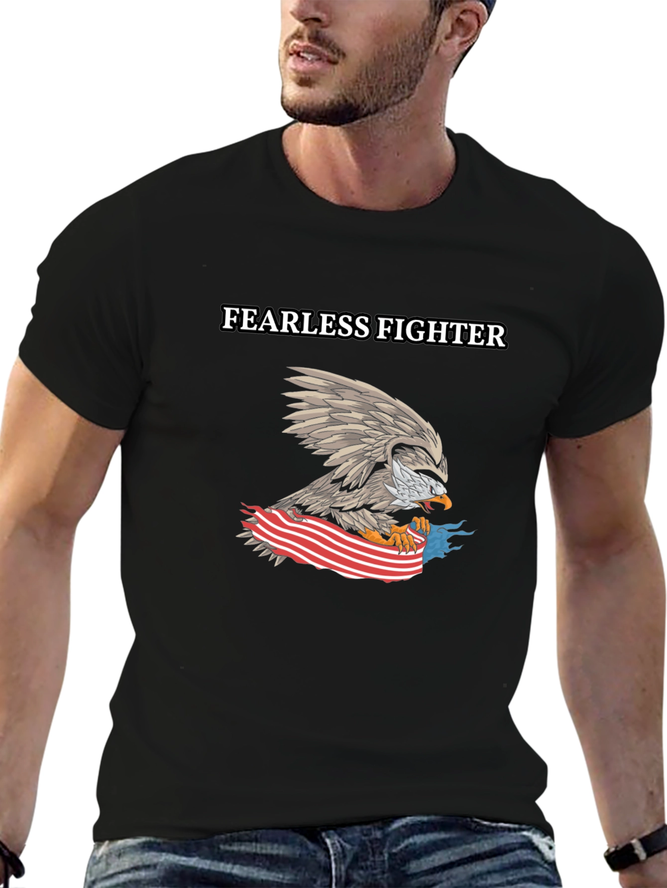 Fearless Fighter Eagle Graphic T-Shirt