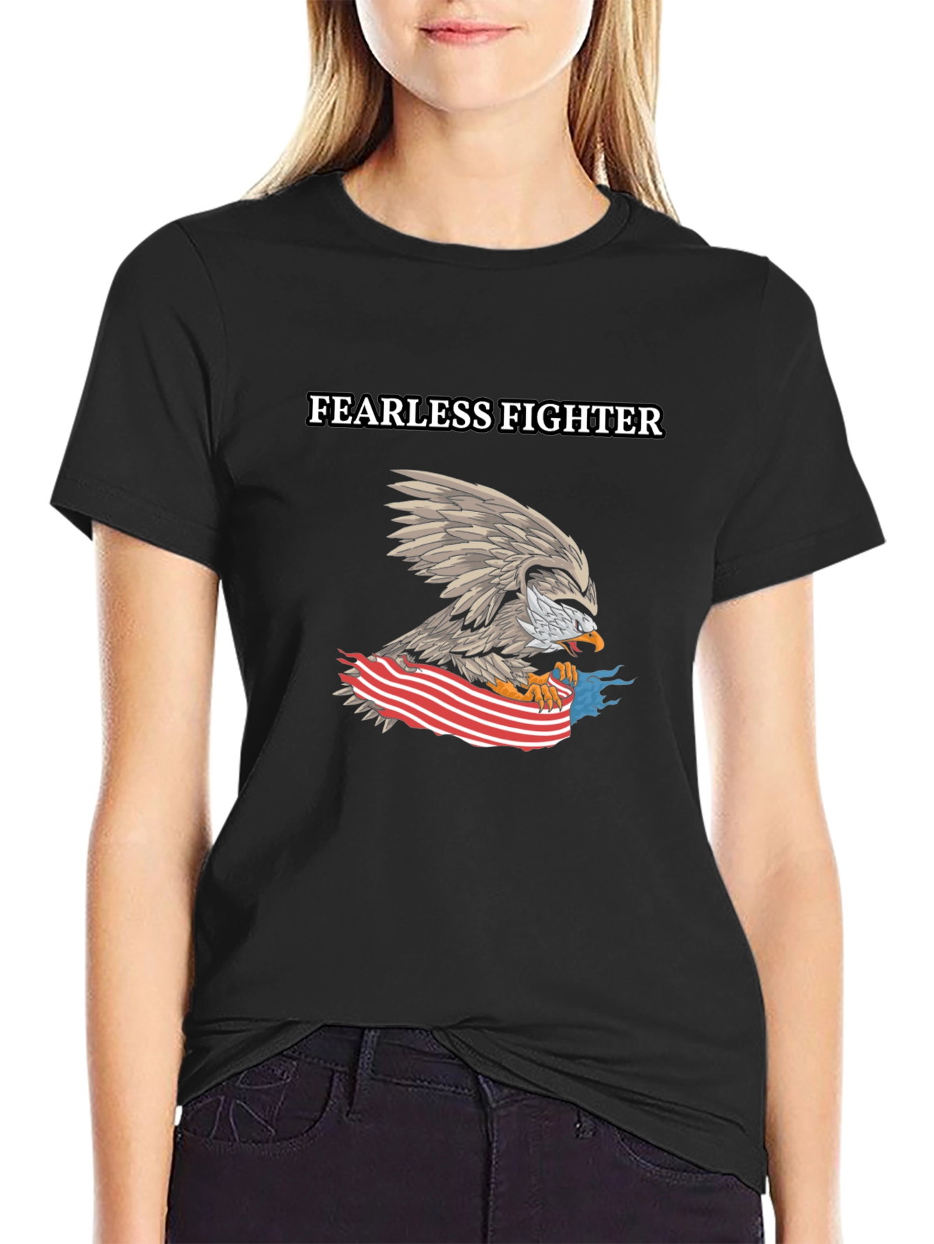 Fearless Fighter Eagle Graphic T-Shirt