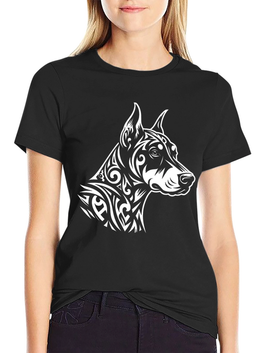 Doberman Dog Graphic T-Shirt - Black