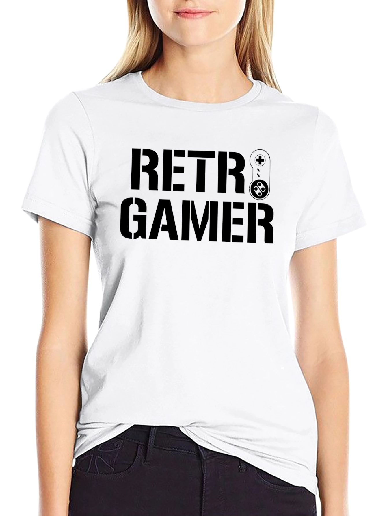 Retro Gamer Black T-Shirt Cool Gift