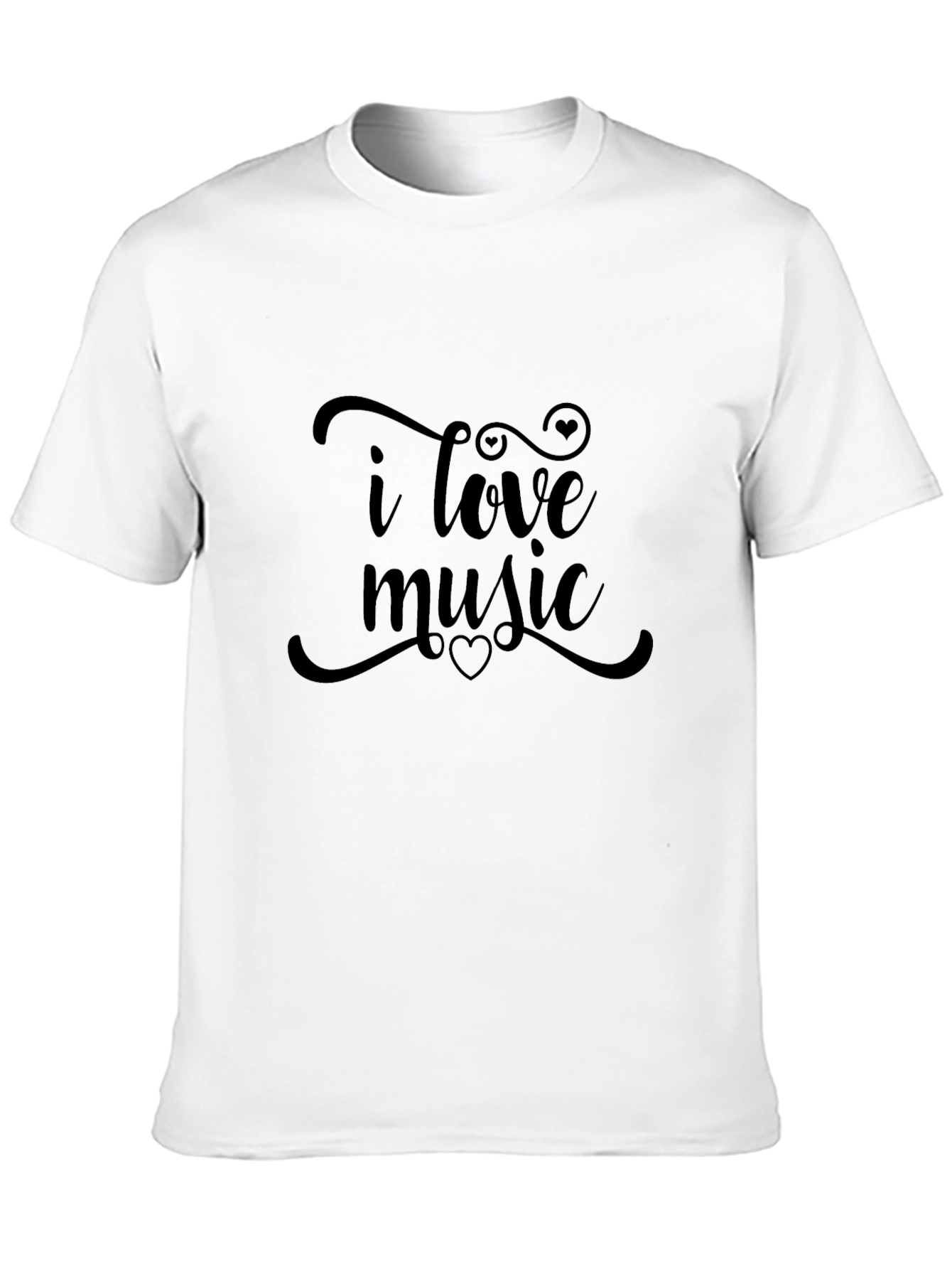 I Love Music Black Tee - Stylish Graphic T-Shirt