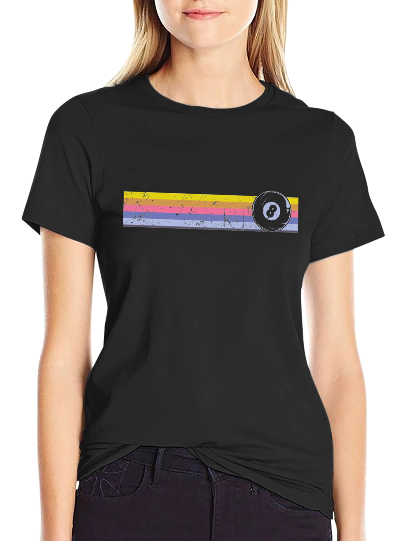 Retro 8 Ball Graphic Tee - Black T-Shirt