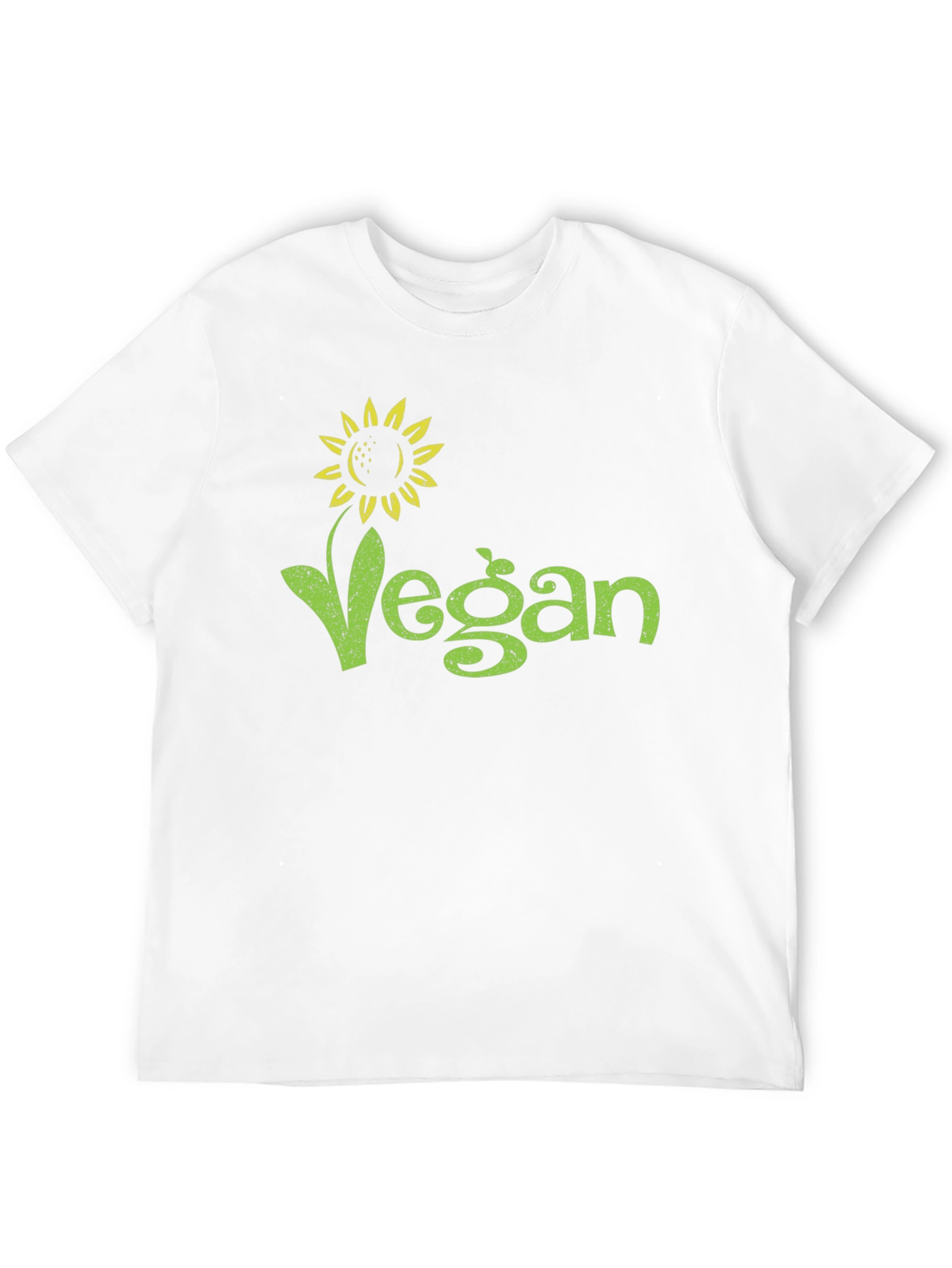Vegan Sunflower Graphic Tee - Black Cotton T-Shirt