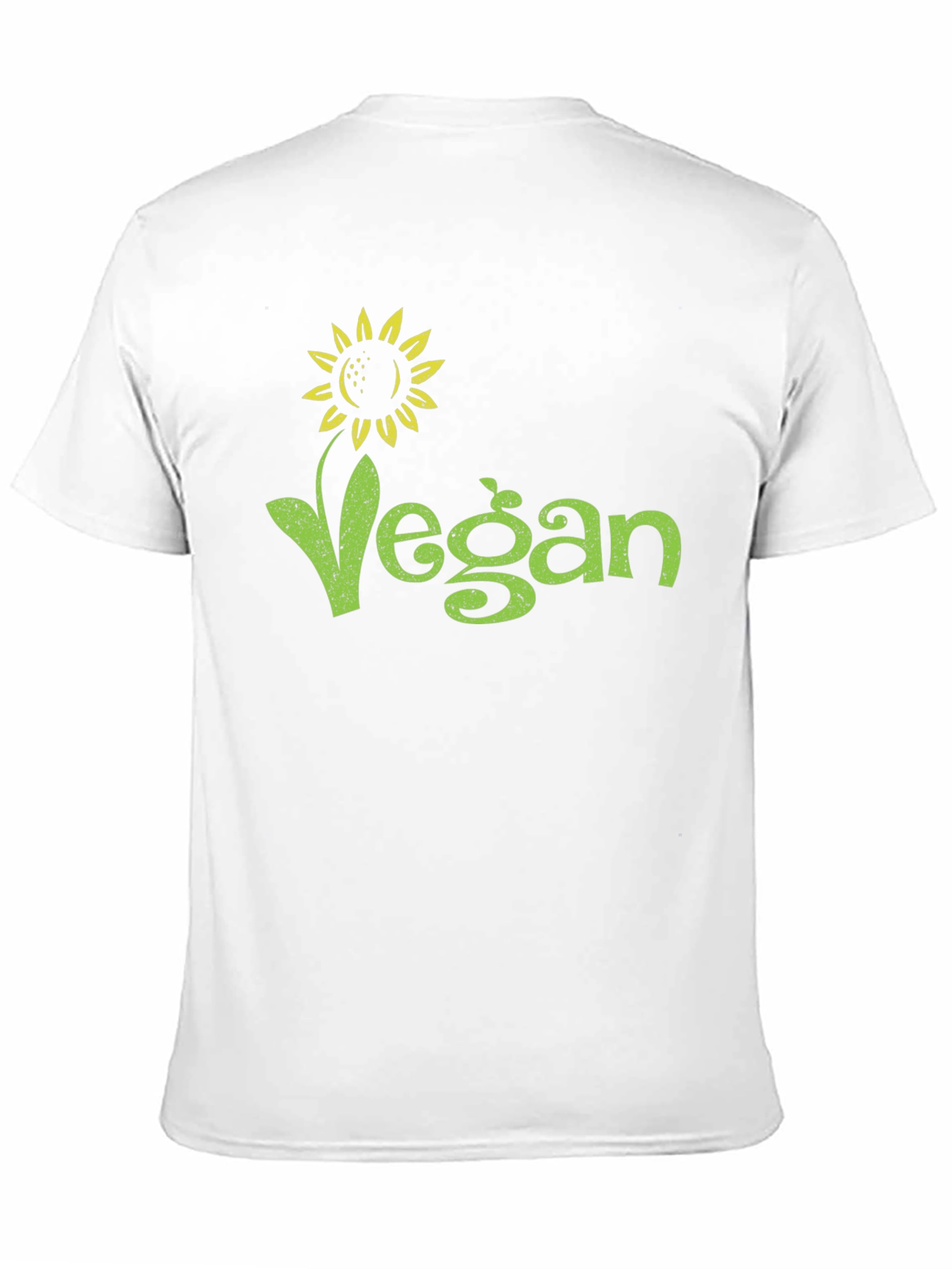 Vegan Sunflower Graphic Tee - Black Cotton T-Shirt