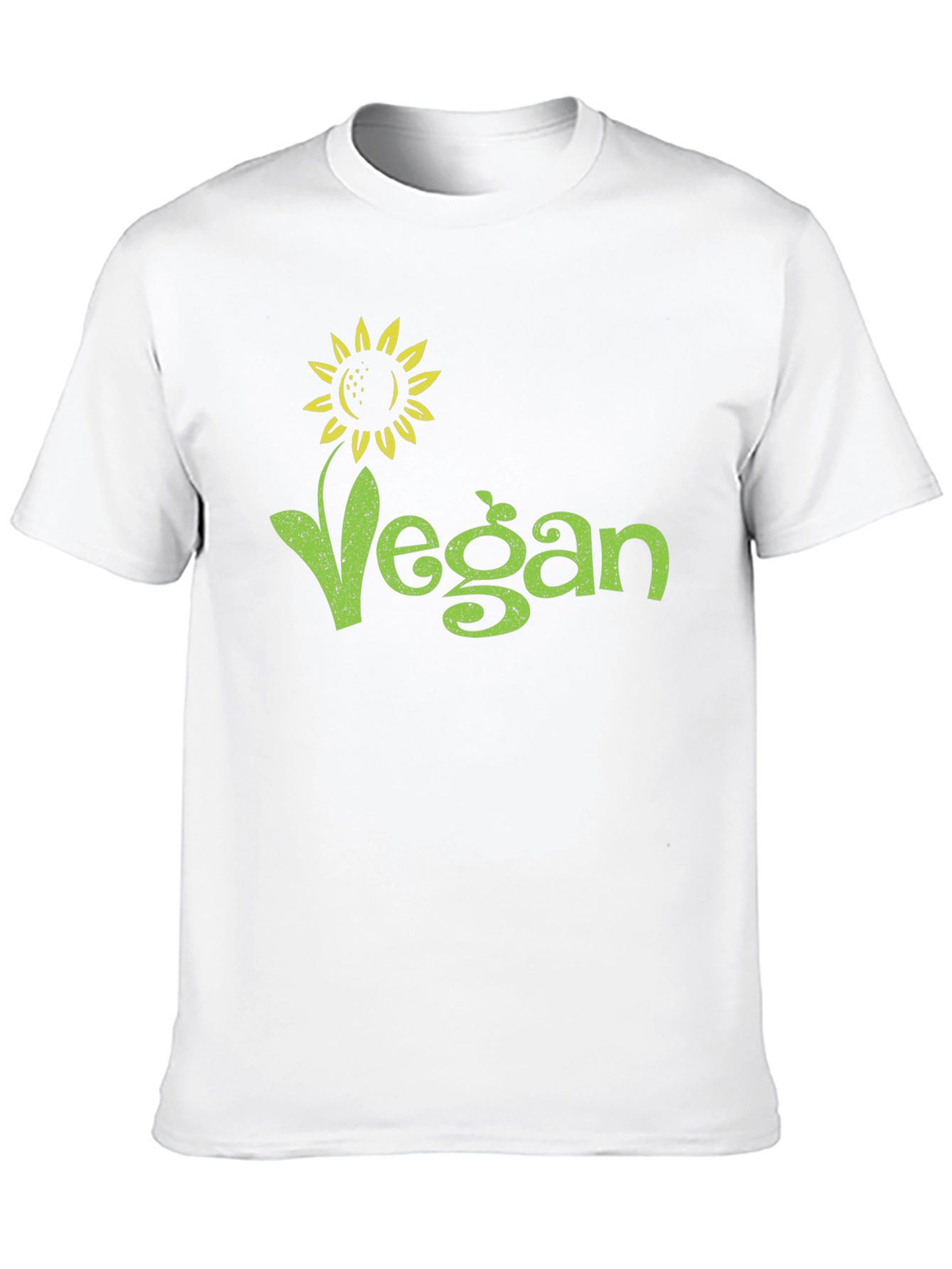 Vegan Sunflower Graphic Tee - Black Cotton T-Shirt