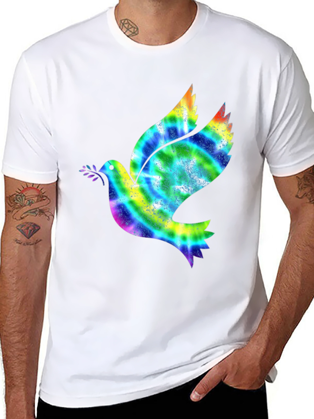 Peace Dove Tie Dye Graphic T-Shirt