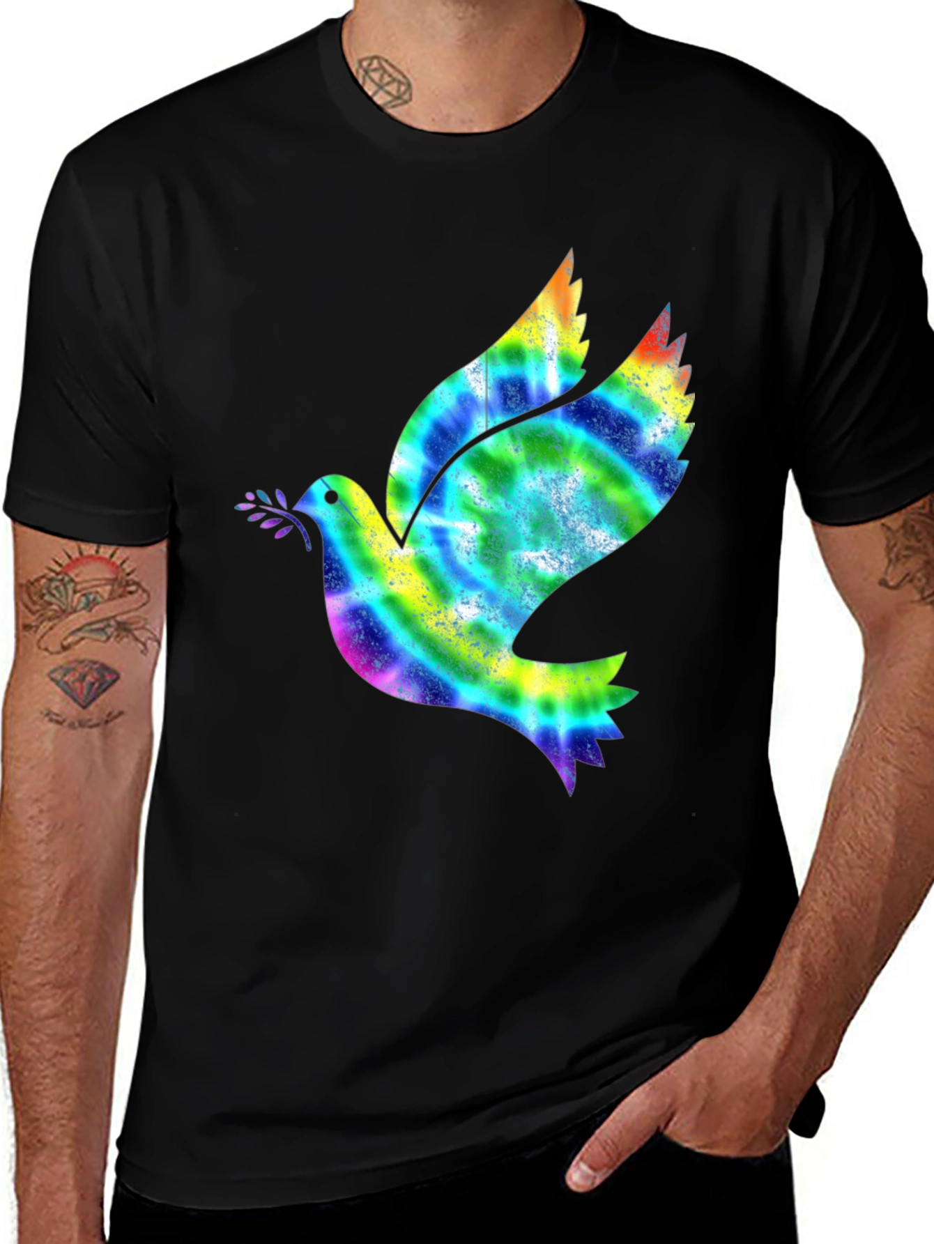 Peace Dove Tie Dye Graphic T-Shirt