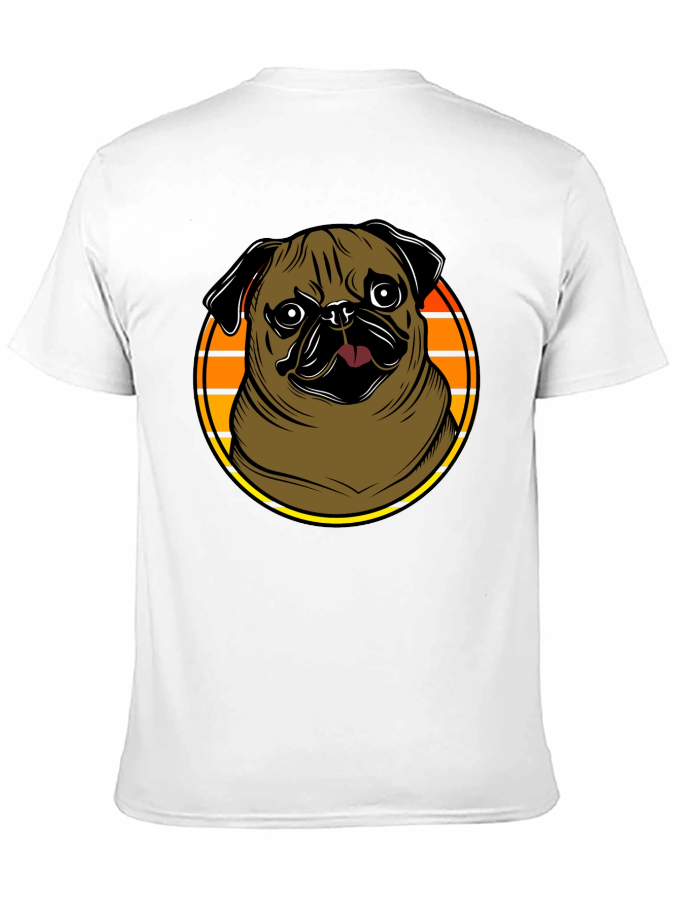 Pug Graphic Tee - Retro Sunset Design