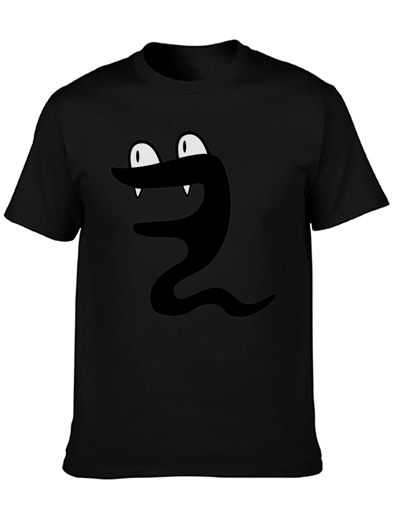 Black Snake Cartoon Graphic T-Shirt