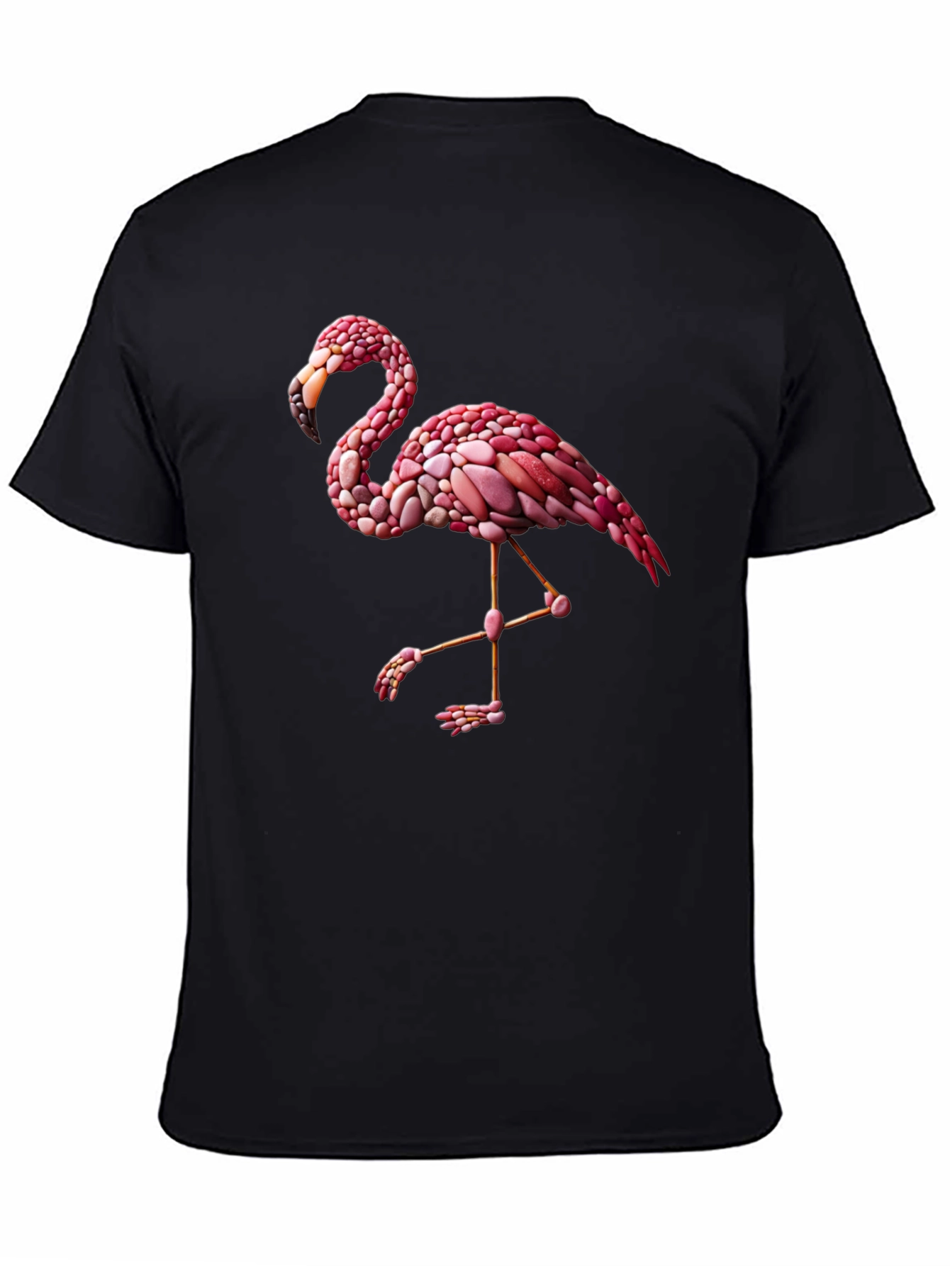 Flamingo Graphic Tee - Black Cotton Blend Casual Shirt