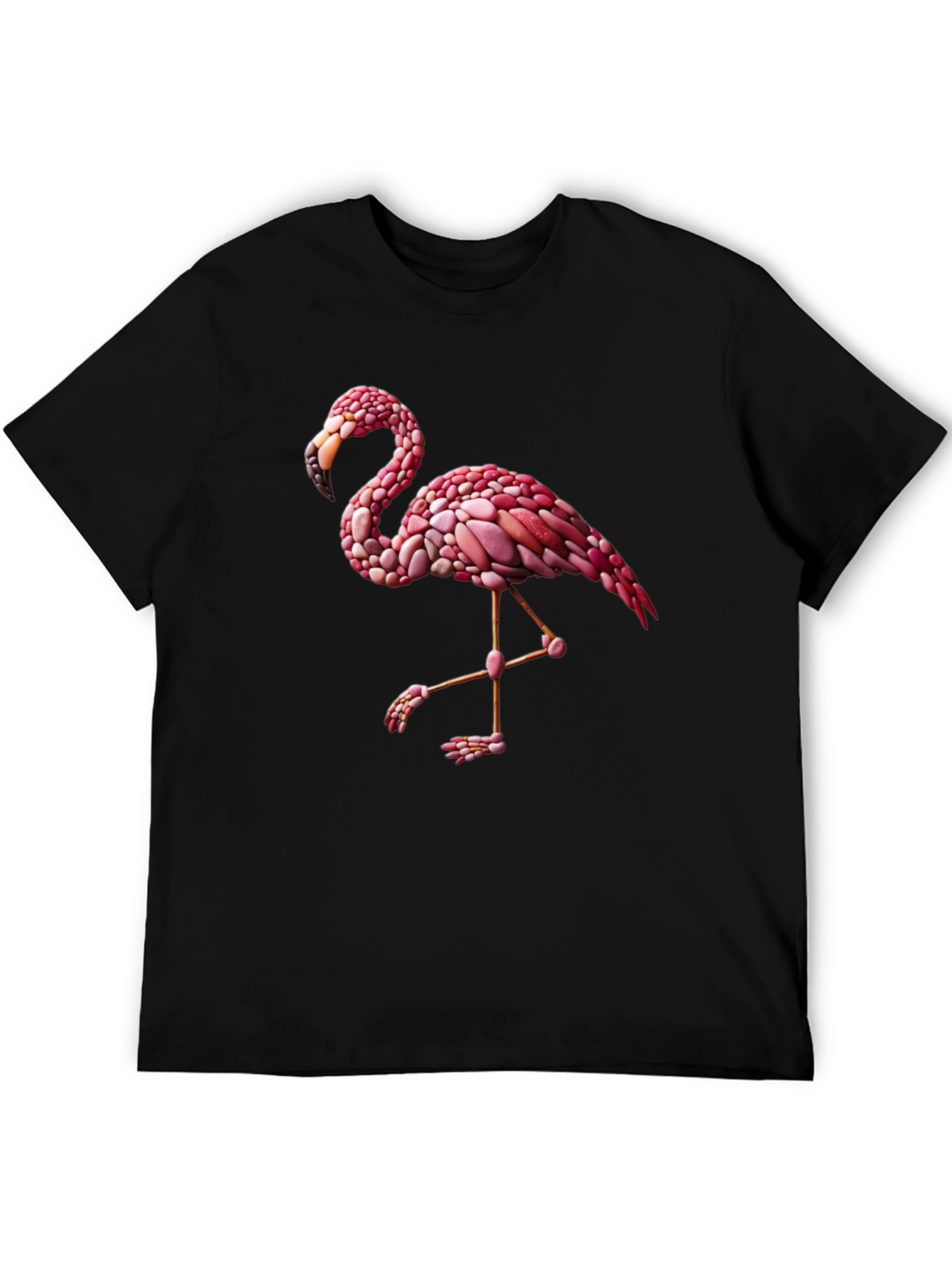 Flamingo Graphic Tee - Black Cotton Blend Casual Shirt