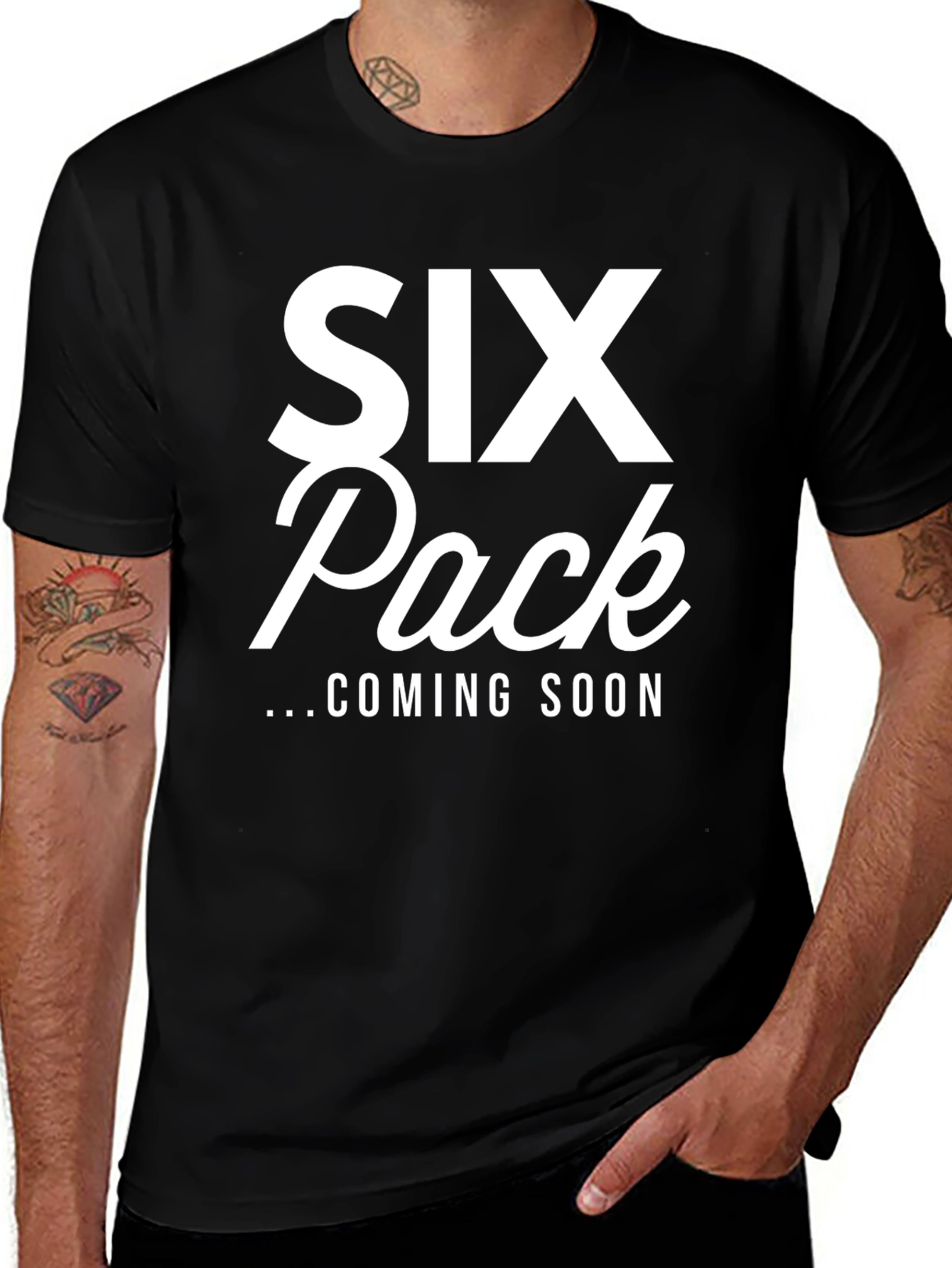 Six Pack Coming Soon Black T-Shirt