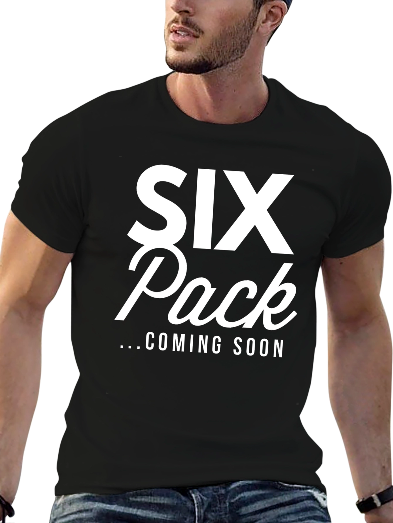 Six Pack Coming Soon Black T-Shirt
