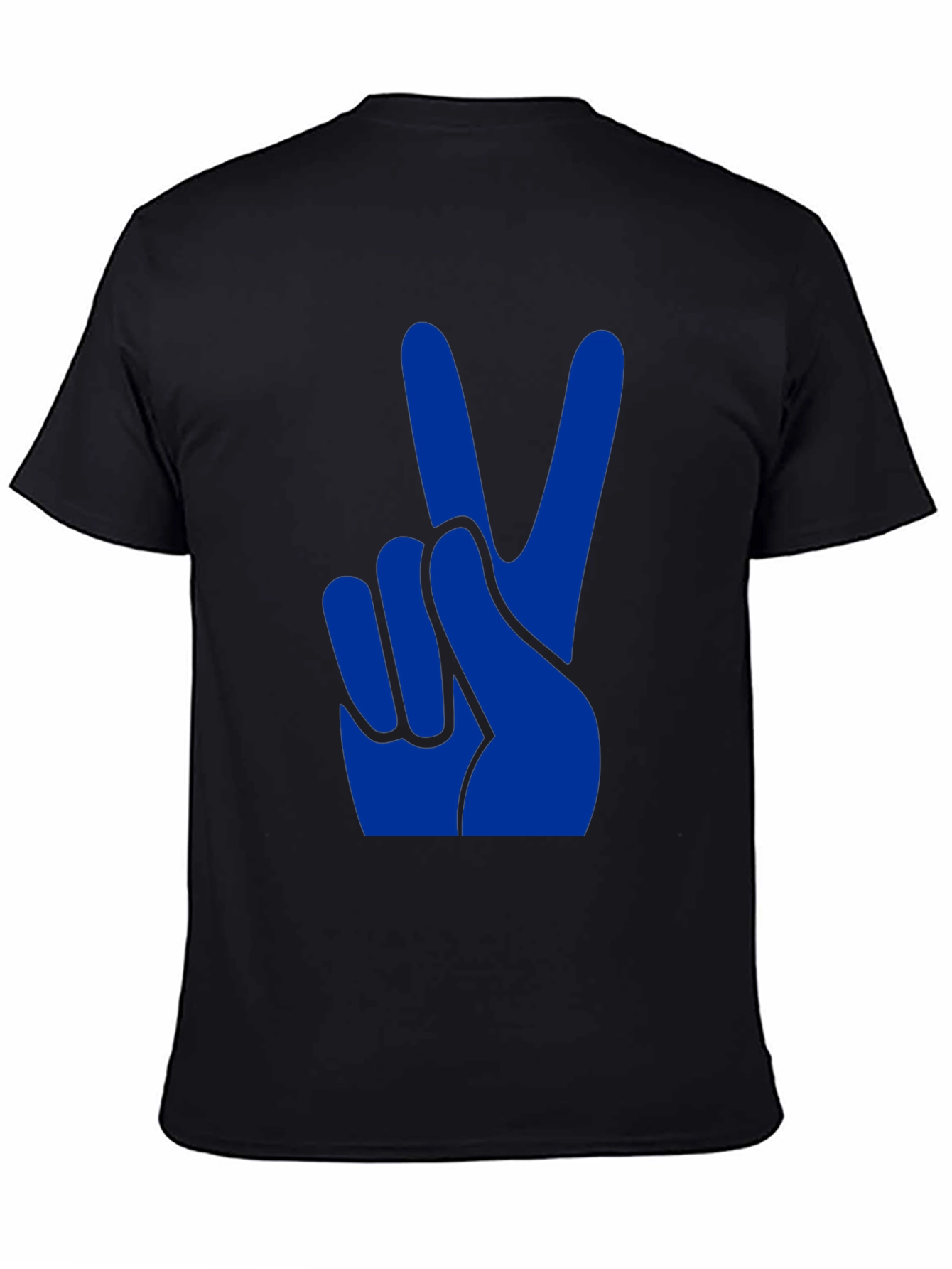 Peace Sign Graphic Tee - Black Cotton T-Shirt
