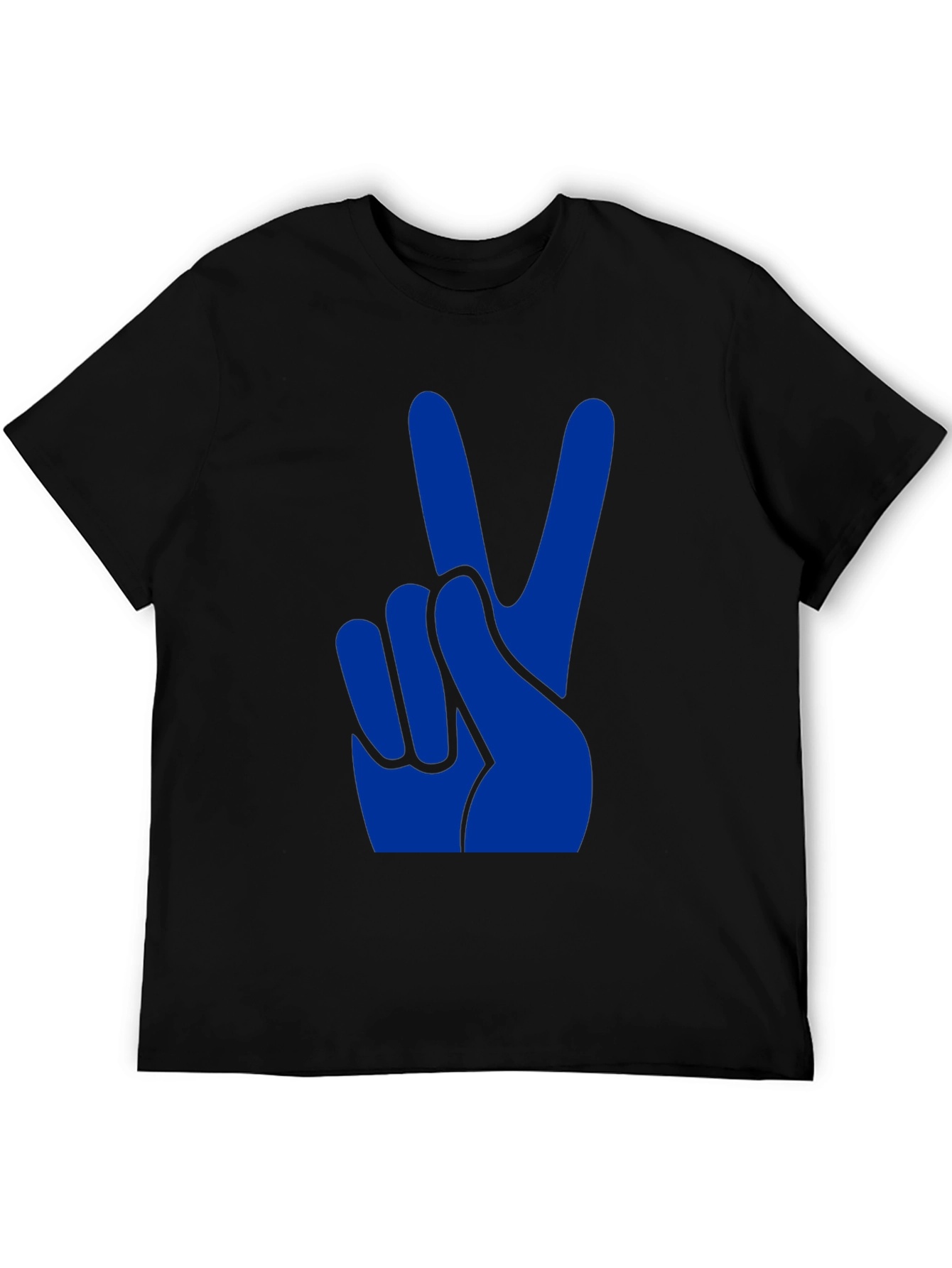 Peace Sign Graphic Tee - Black Cotton T-Shirt
