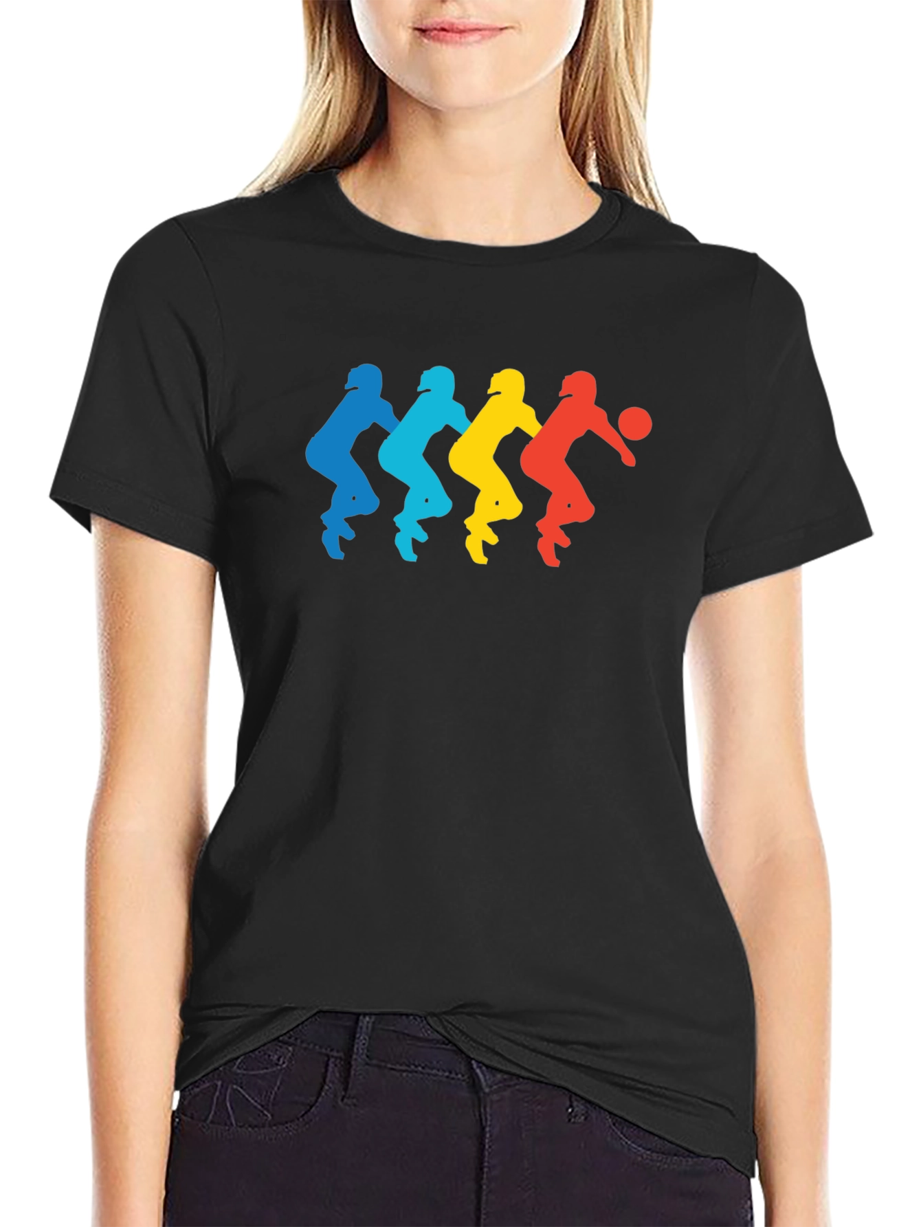 Retro Basketball Player Silhouette Graphic Tee