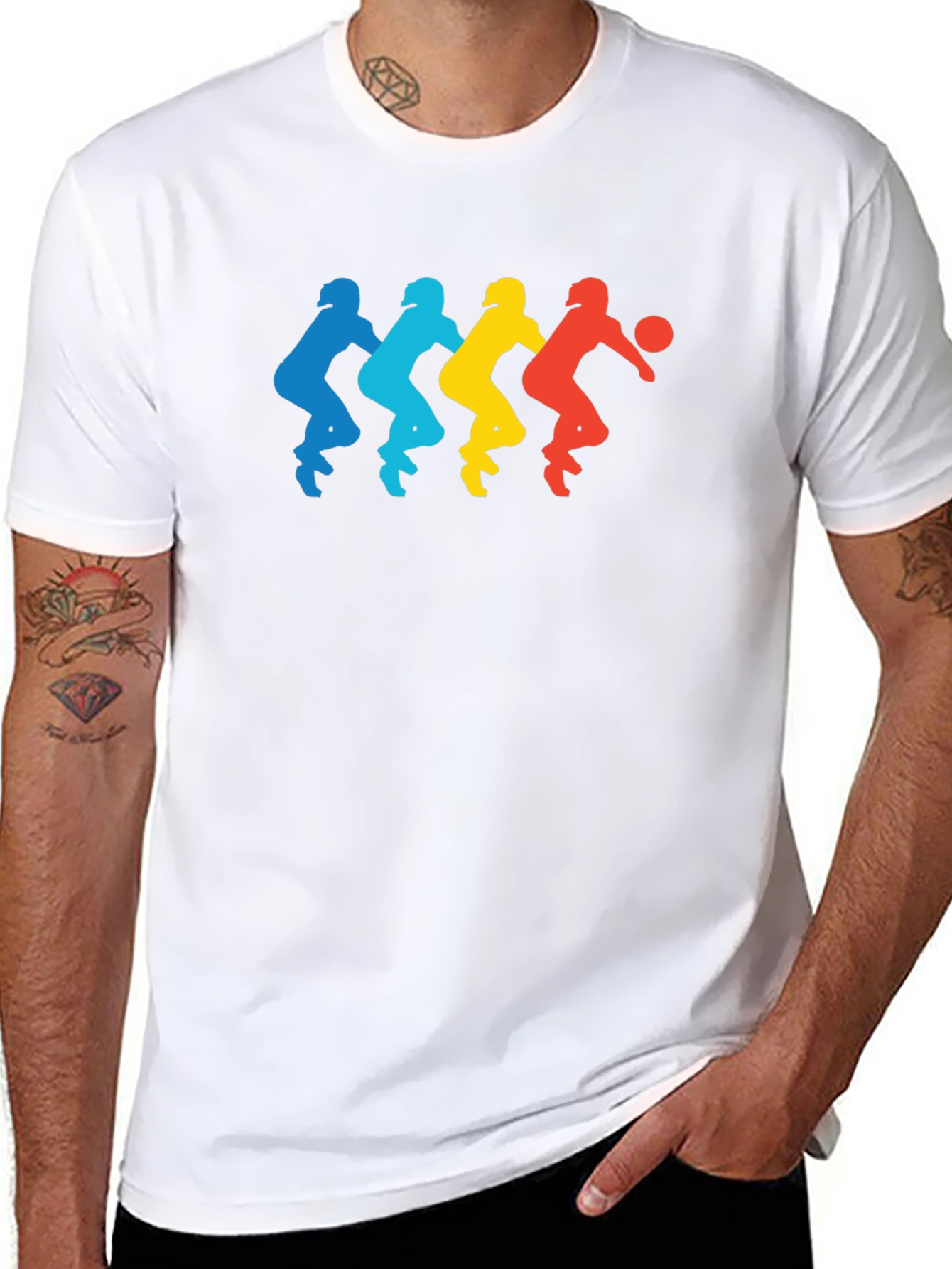 Retro Basketball Player Silhouette Graphic Tee