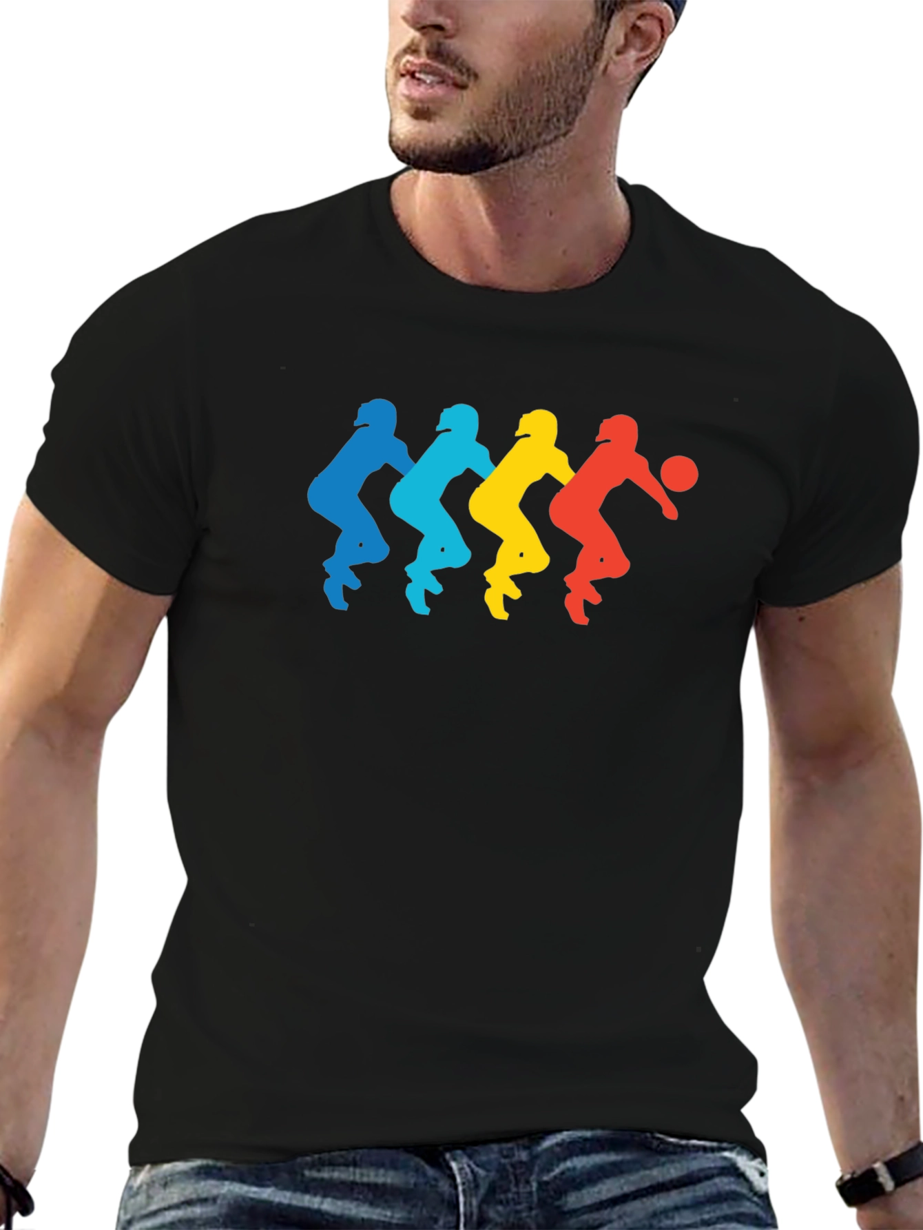 Retro Basketball Player Silhouette Graphic Tee