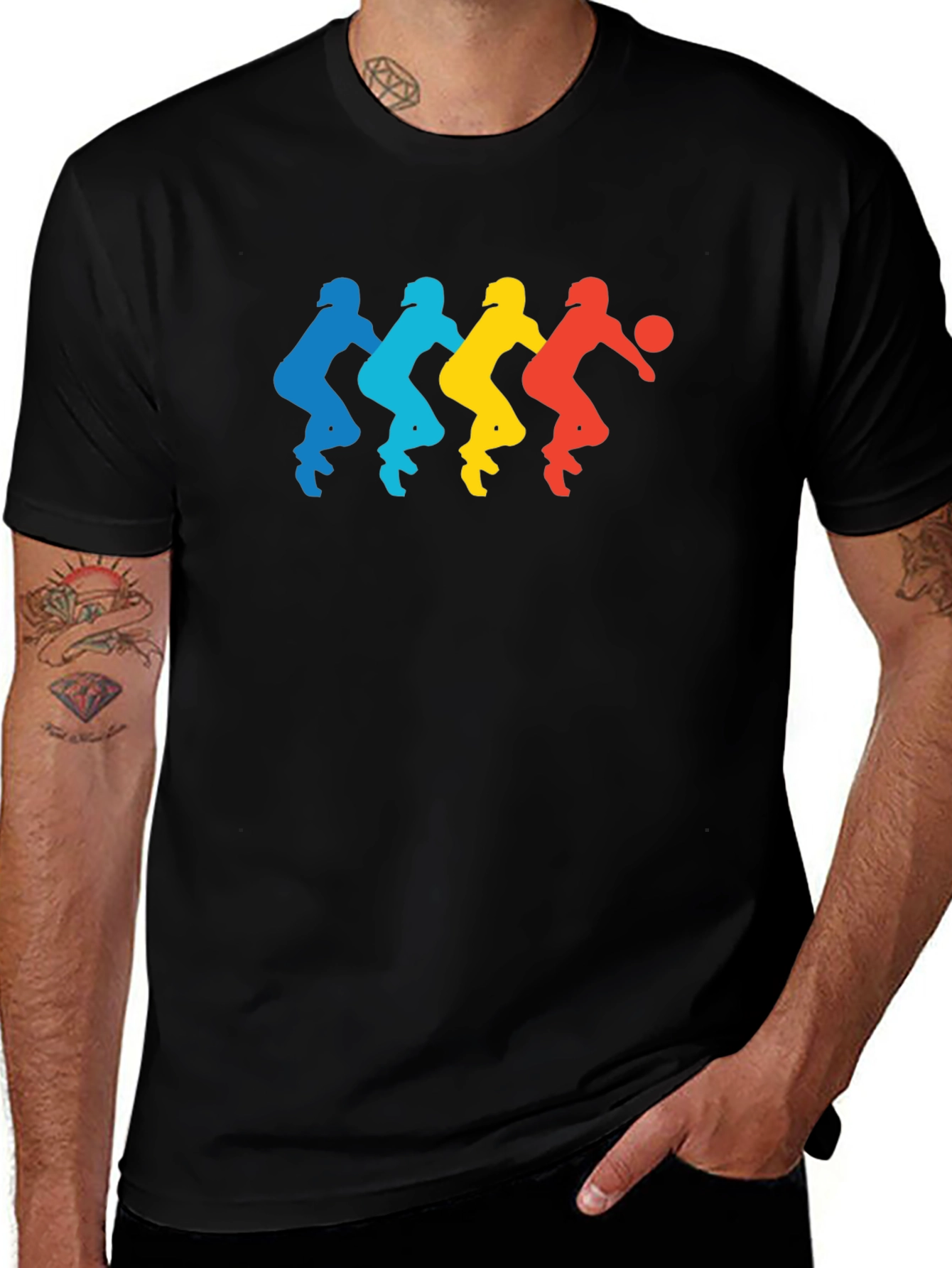 Retro Basketball Player Silhouette Graphic Tee