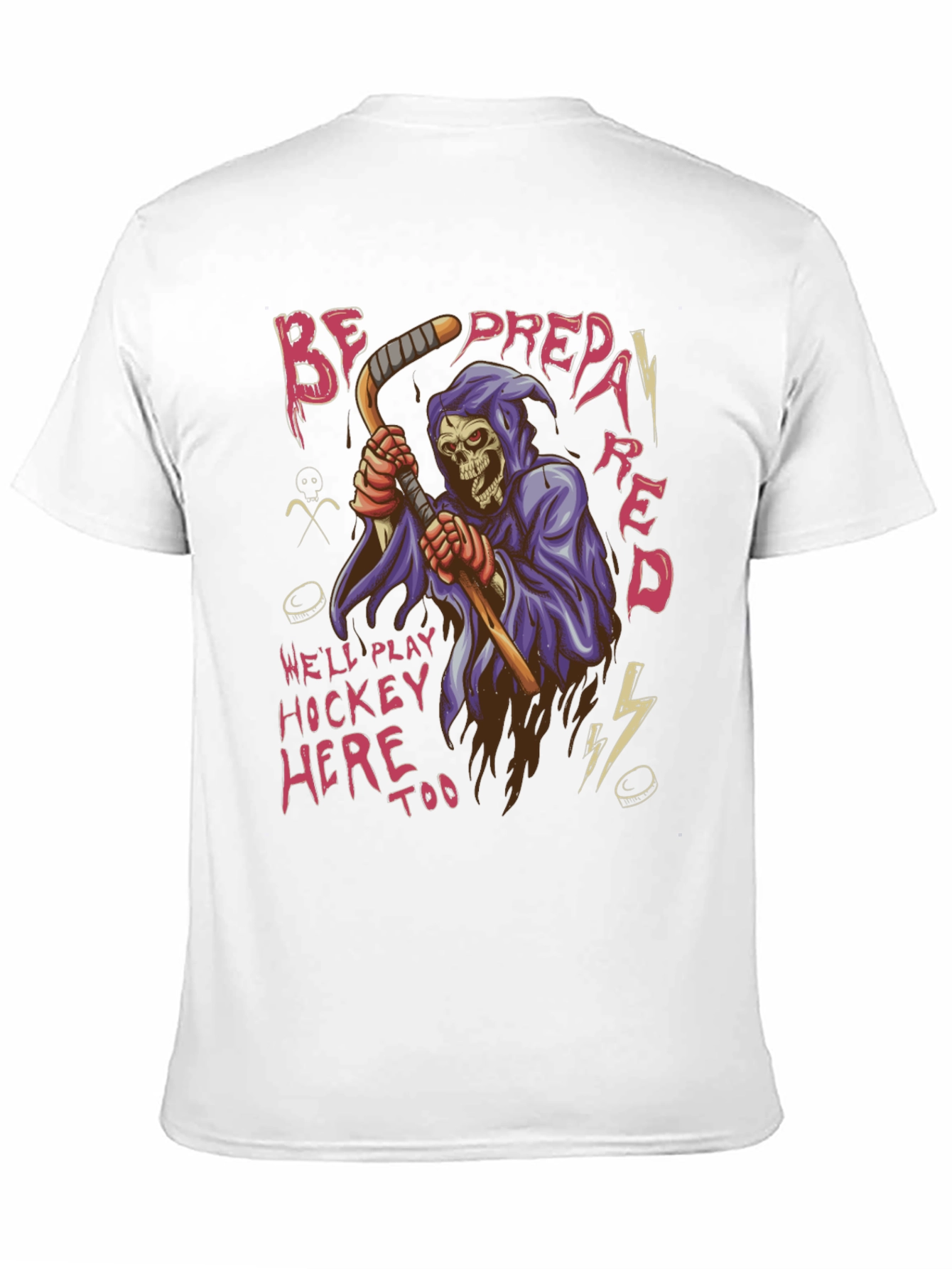Hockey Grim Reaper Graphic T-Shirt