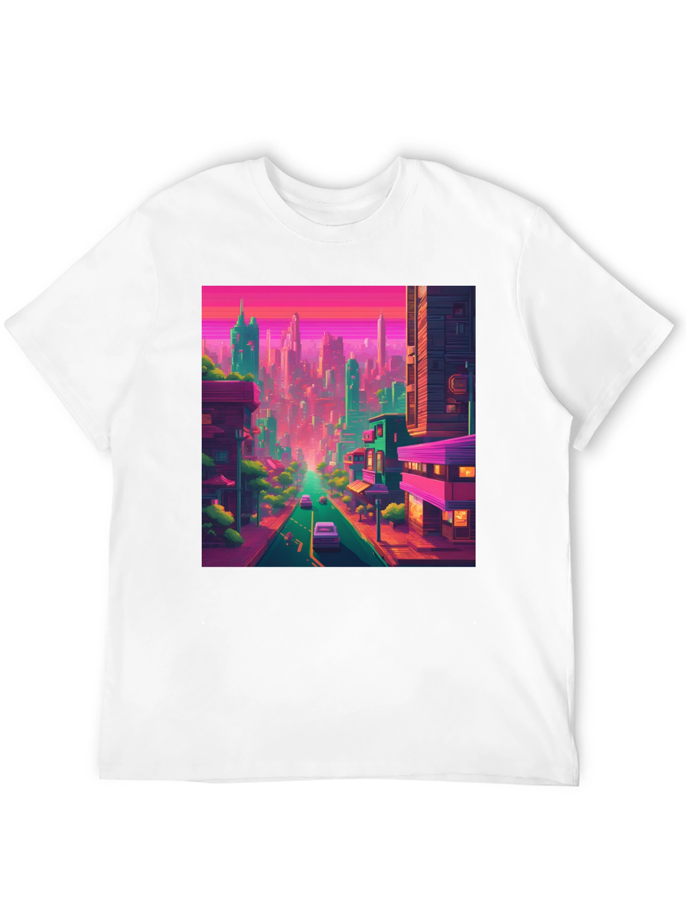 Retro Cityscape Tee - Vibrant Urban Style