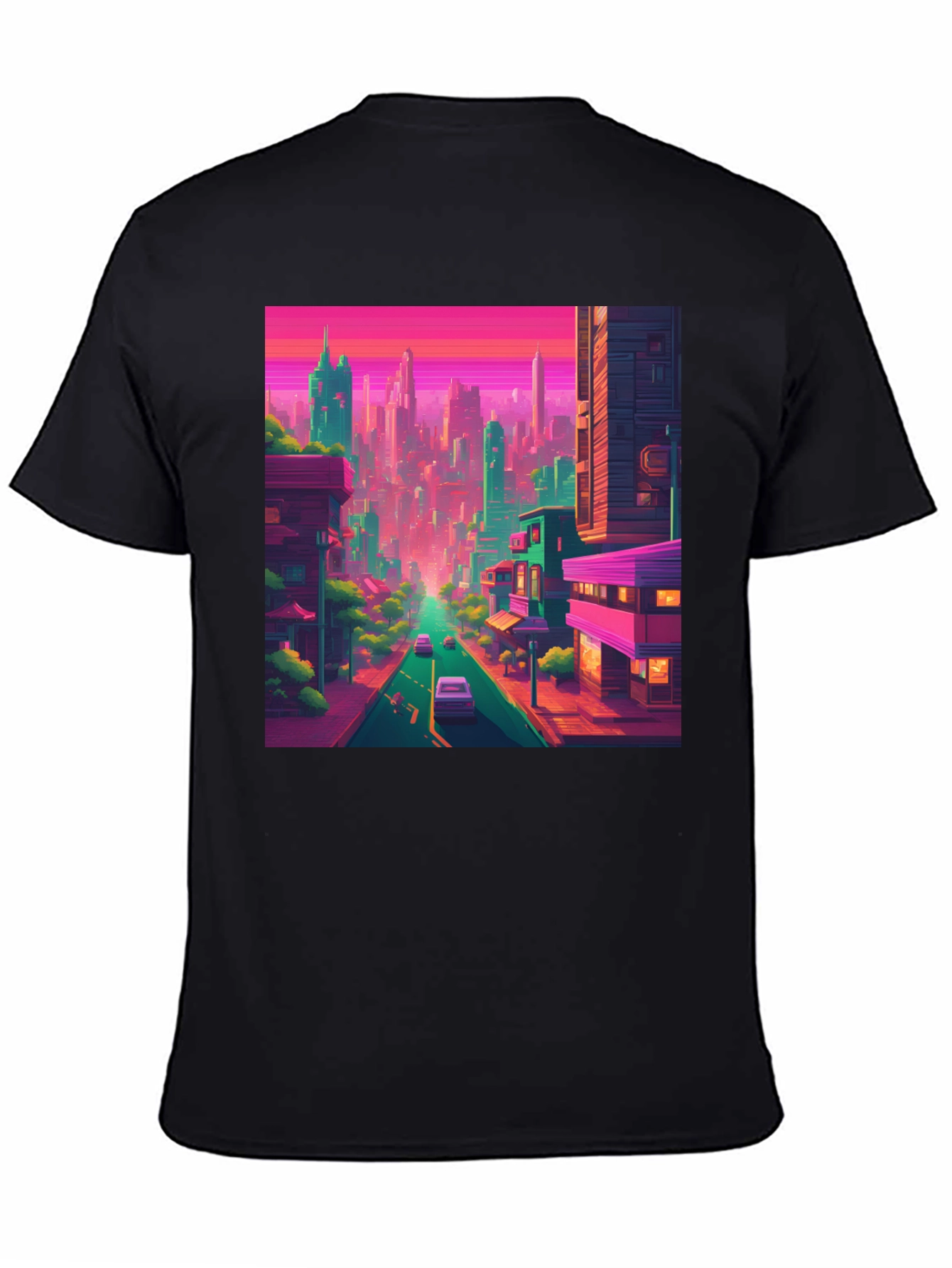 Retro Cityscape Tee - Vibrant Urban Style