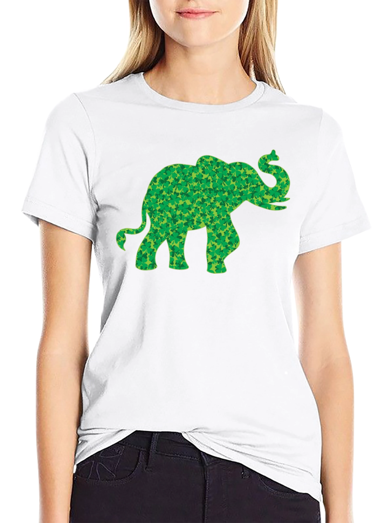 Clover Elephant T-Shirt - St. Patricks Day Luck
