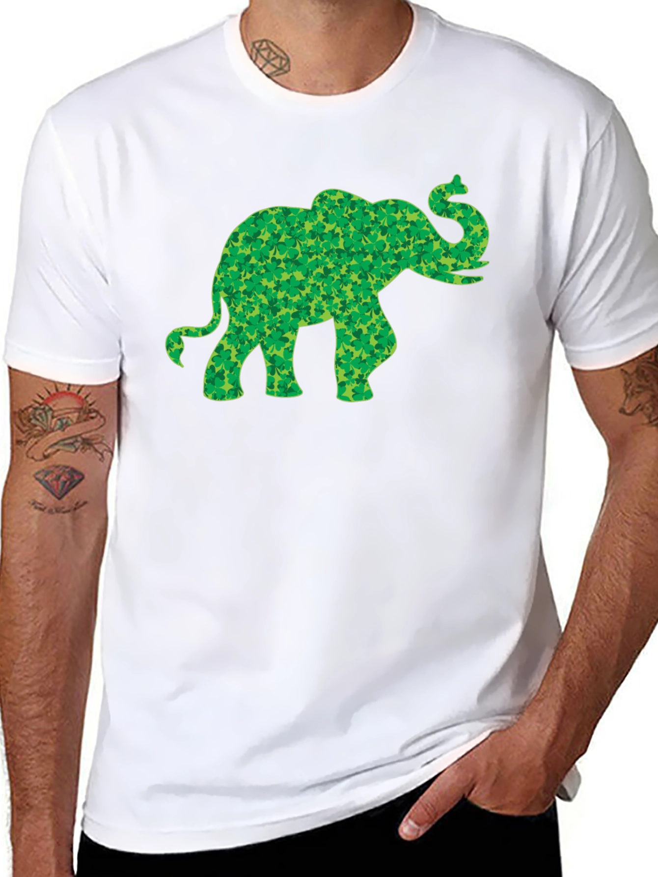 Clover Elephant T-Shirt - St. Patricks Day Luck