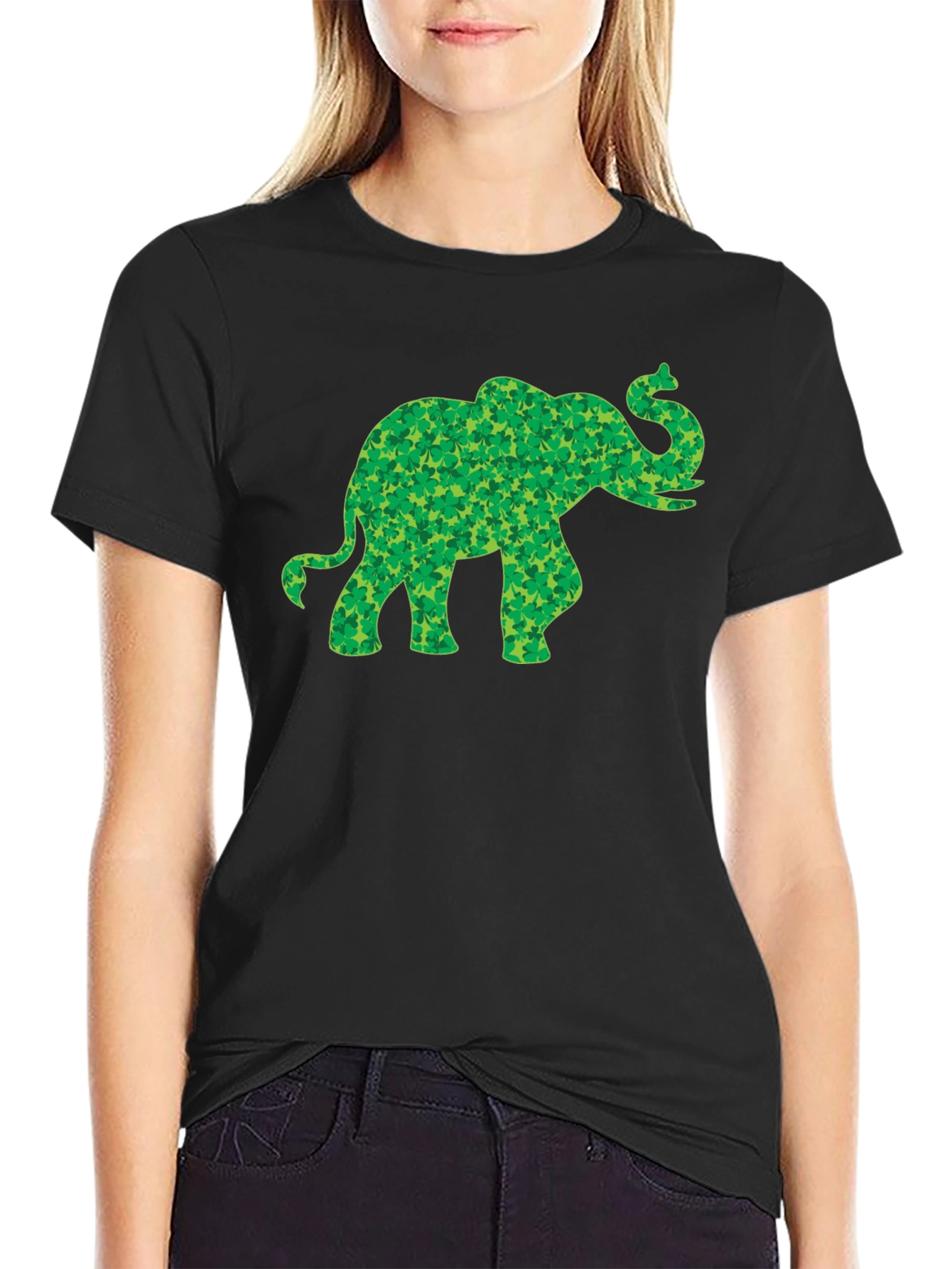 Clover Elephant T-Shirt - St. Patricks Day Luck