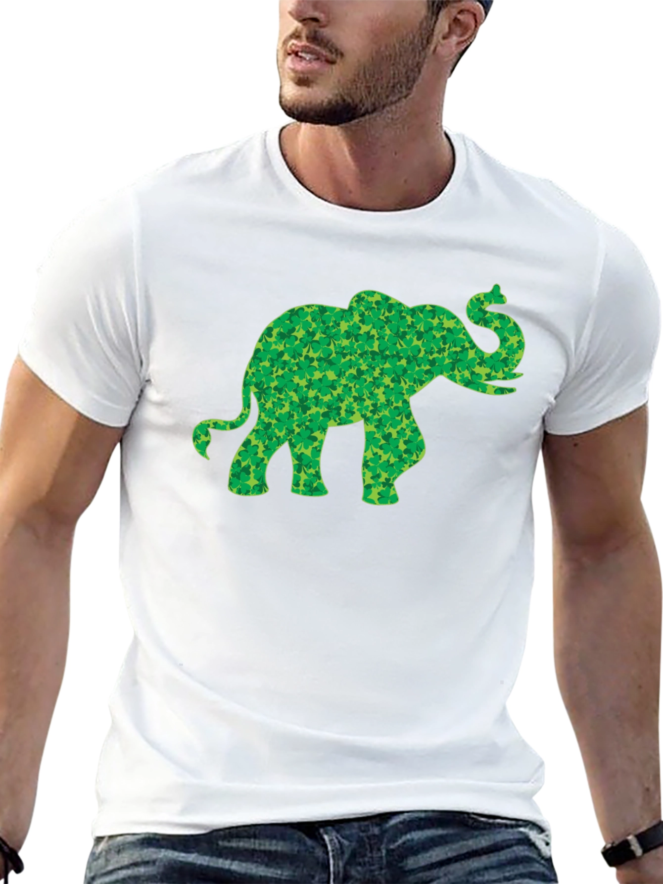 Clover Elephant T-Shirt - St. Patricks Day Luck