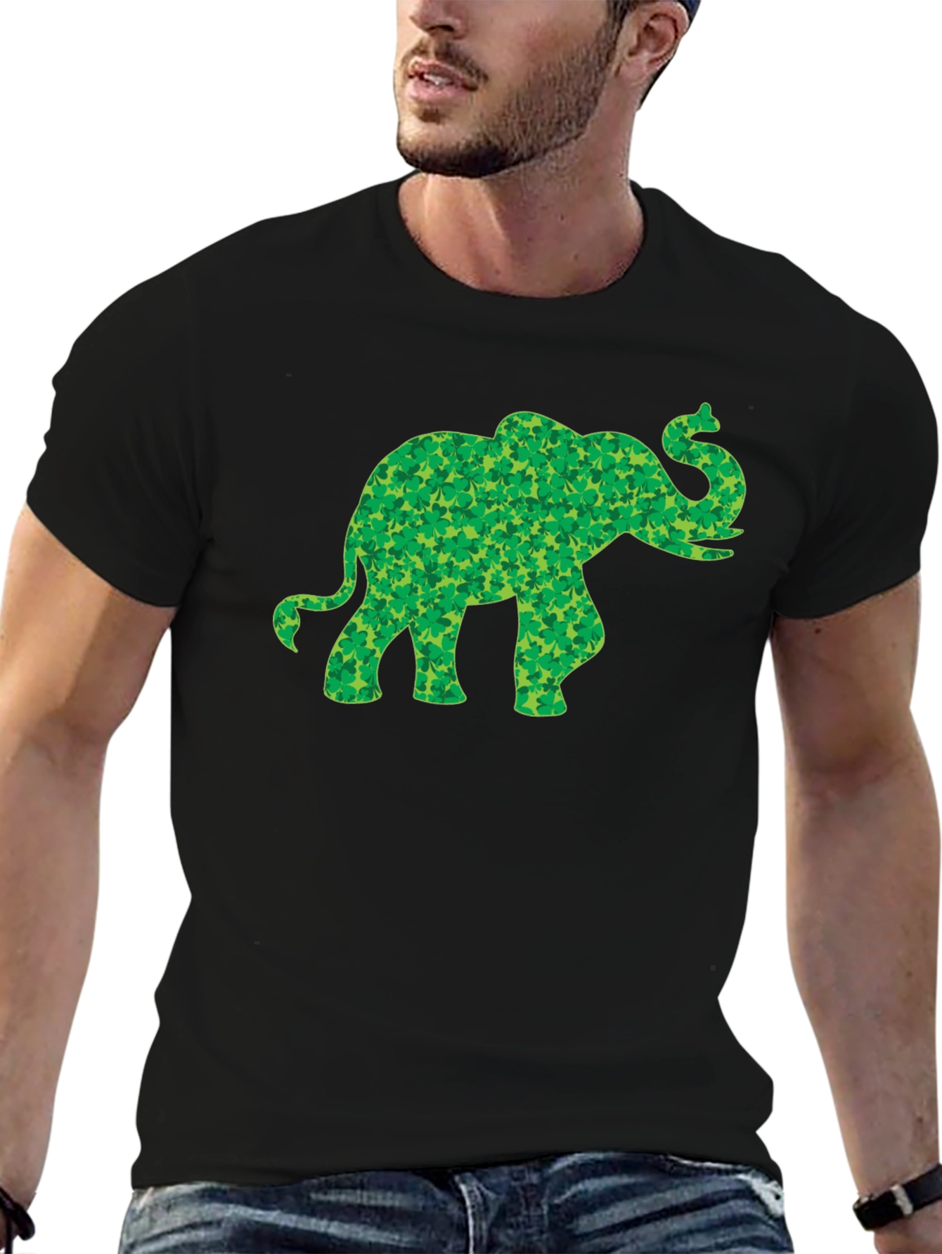 Clover Elephant T-Shirt - St. Patricks Day Luck