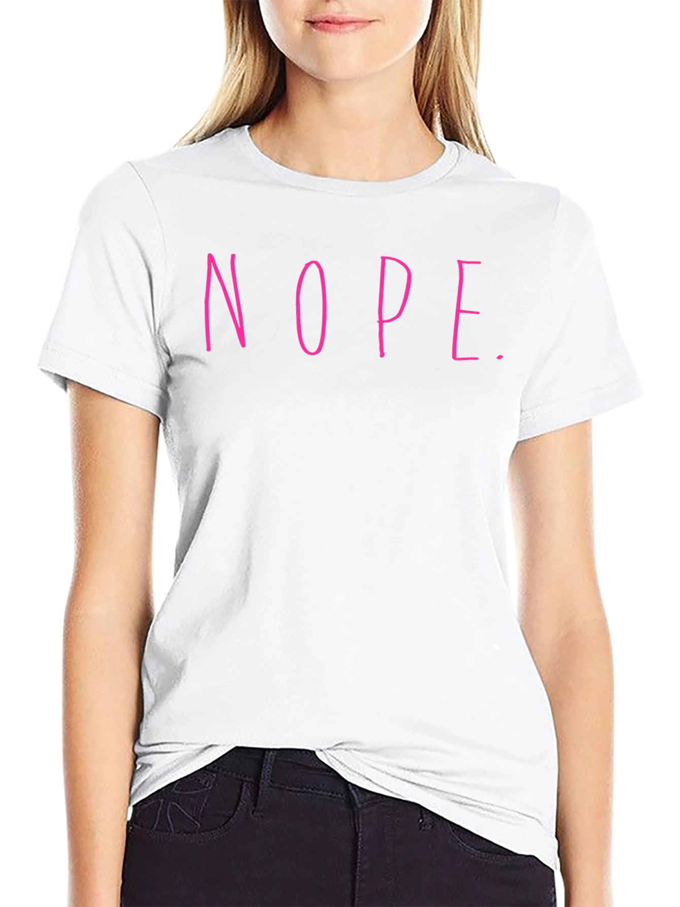 Nope Graphic Tee - Casual Slogan T-Shirt