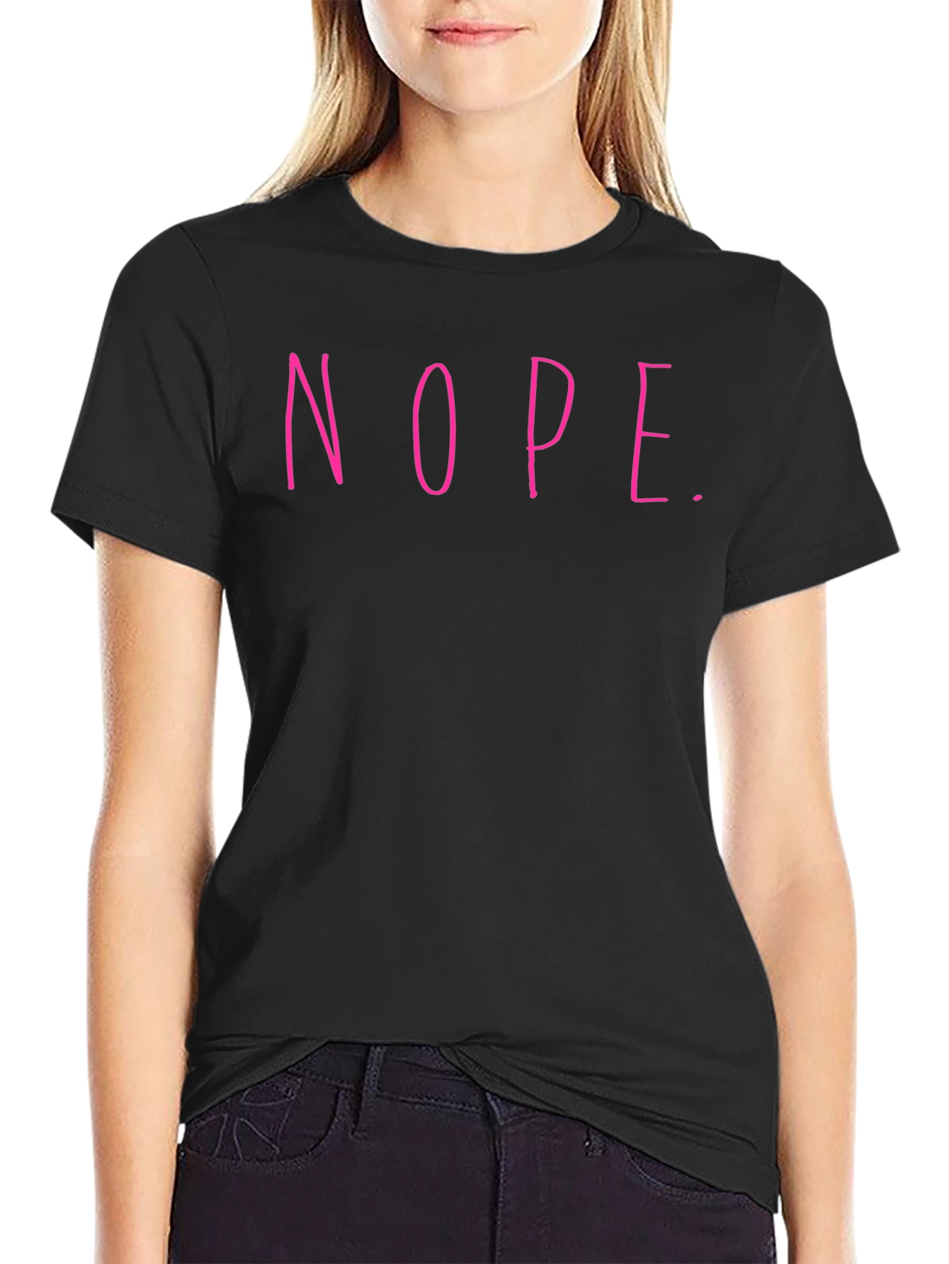 Nope Graphic Tee - Casual Slogan T-Shirt