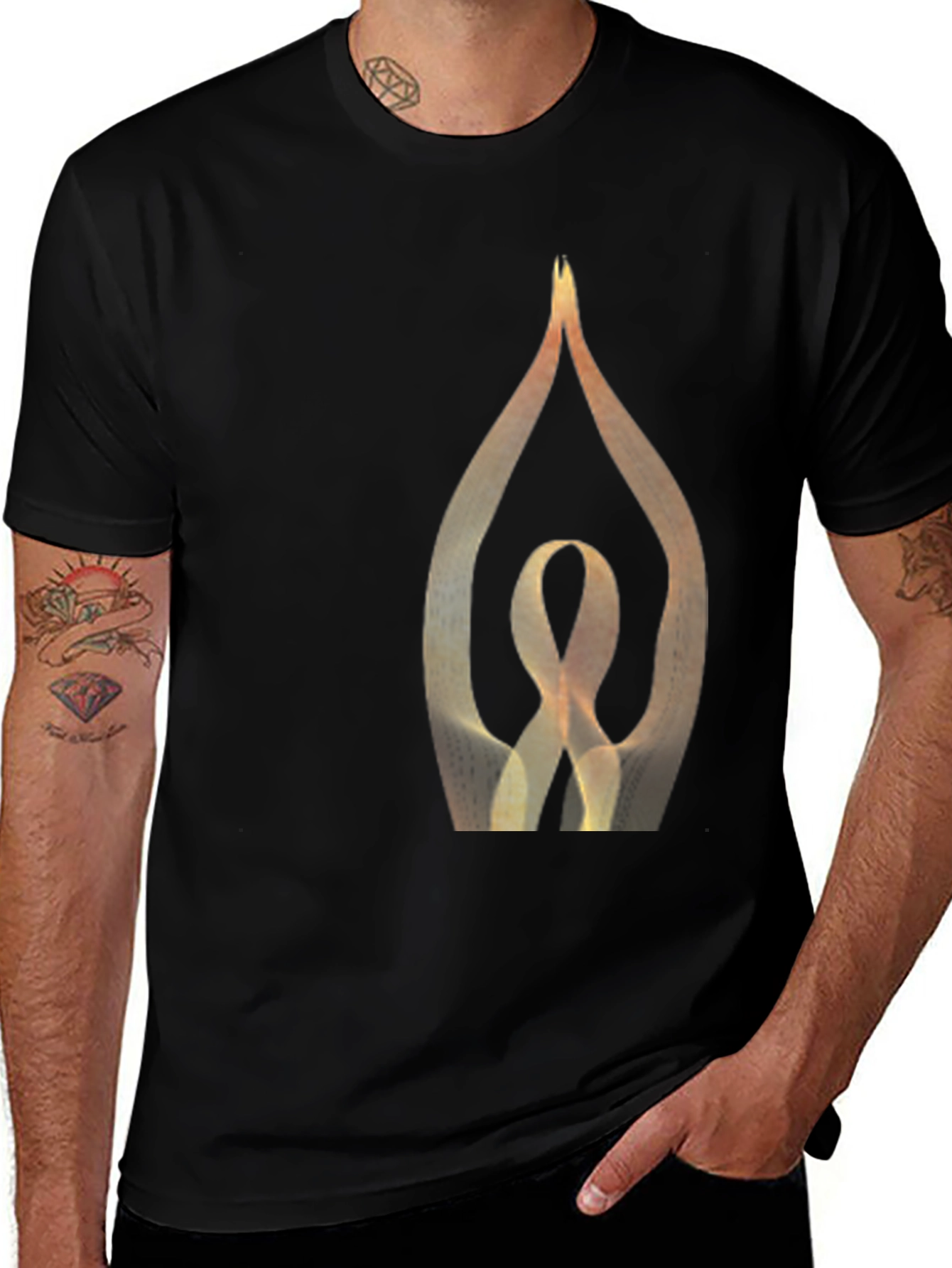 Yoga Pose Graphic Black T-Shirt