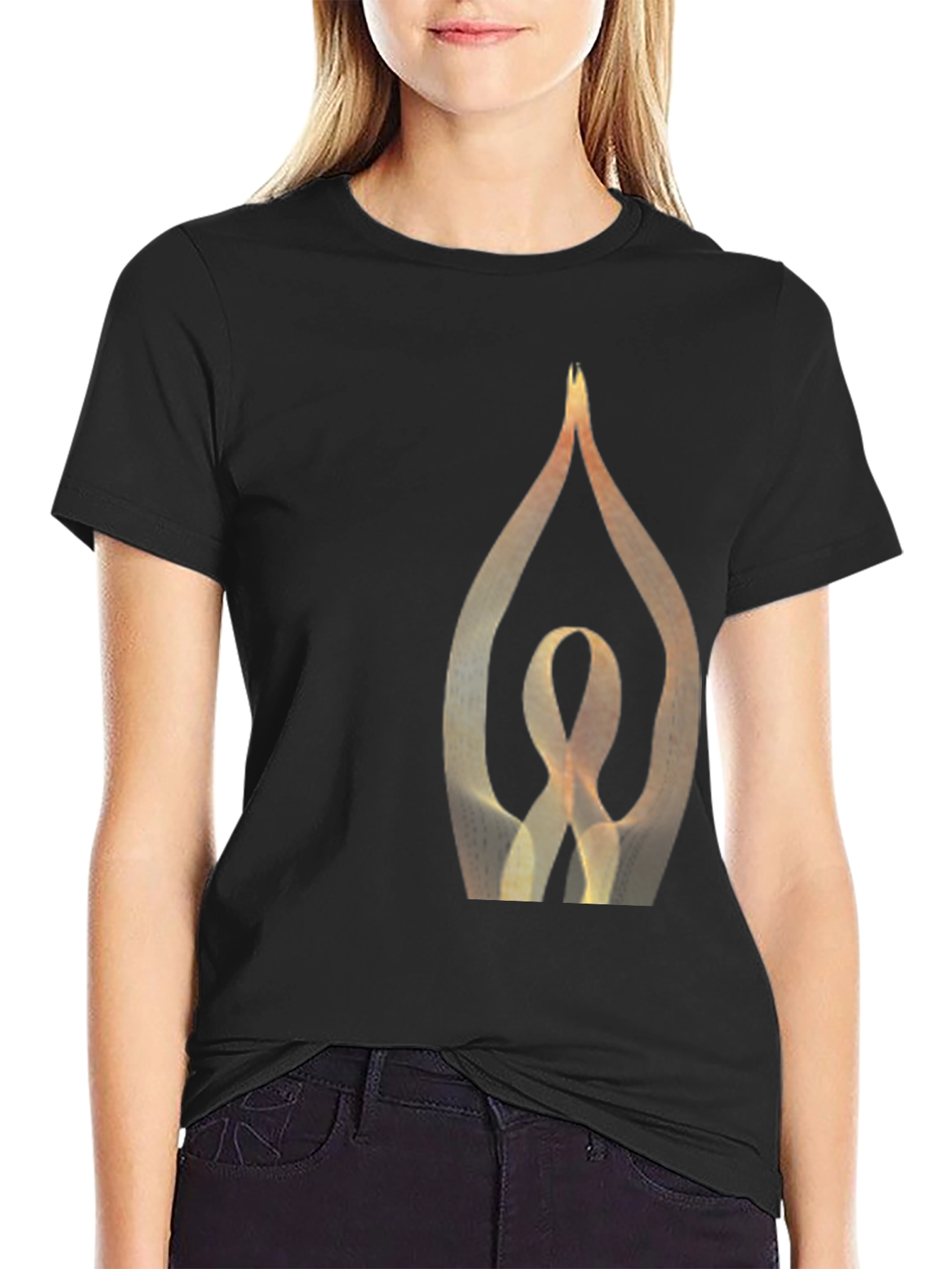 Yoga Pose Graphic Black T-Shirt