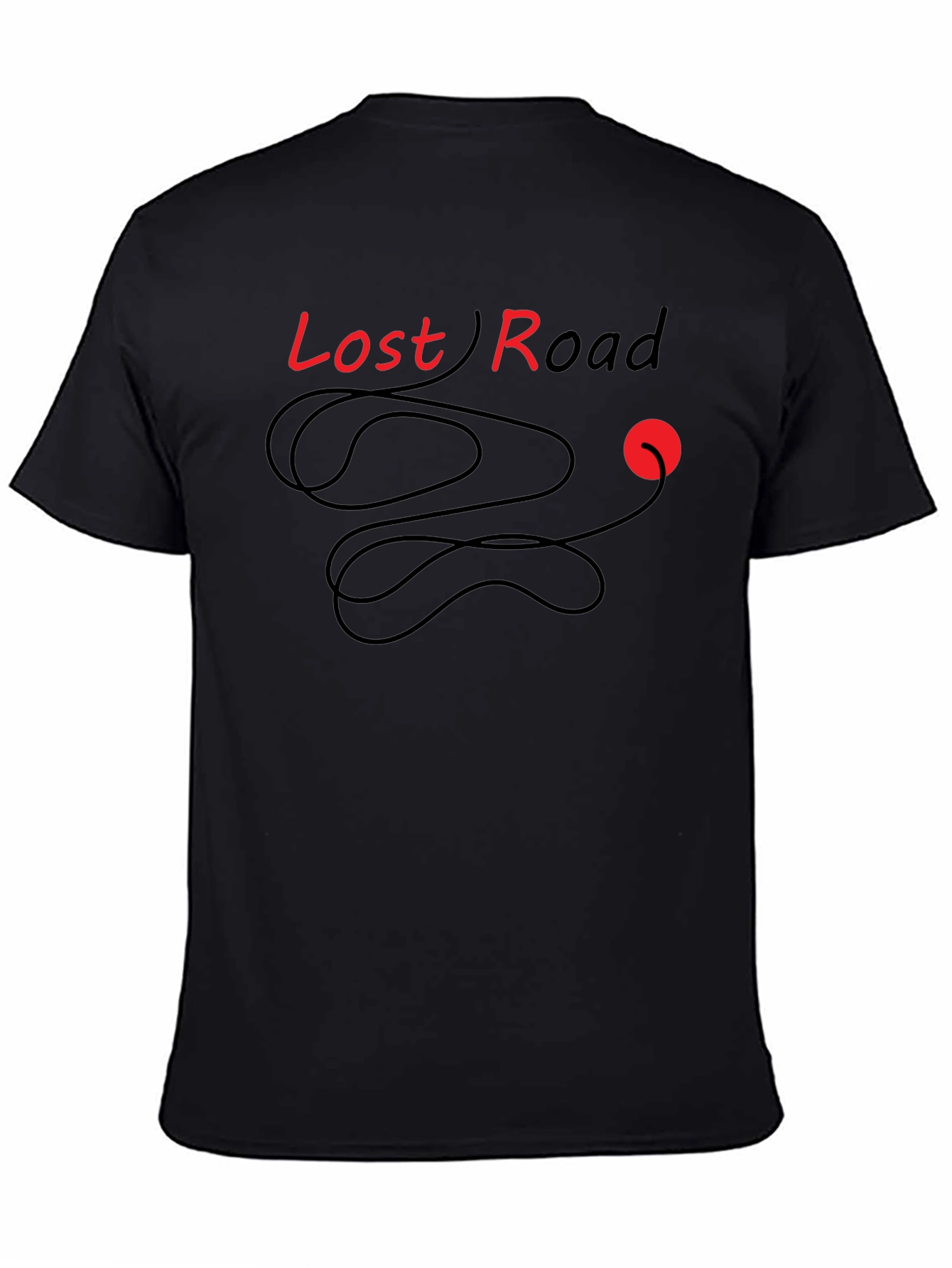 Lost Road Graphic Tee - Stylish Black Cotton T-Shirt