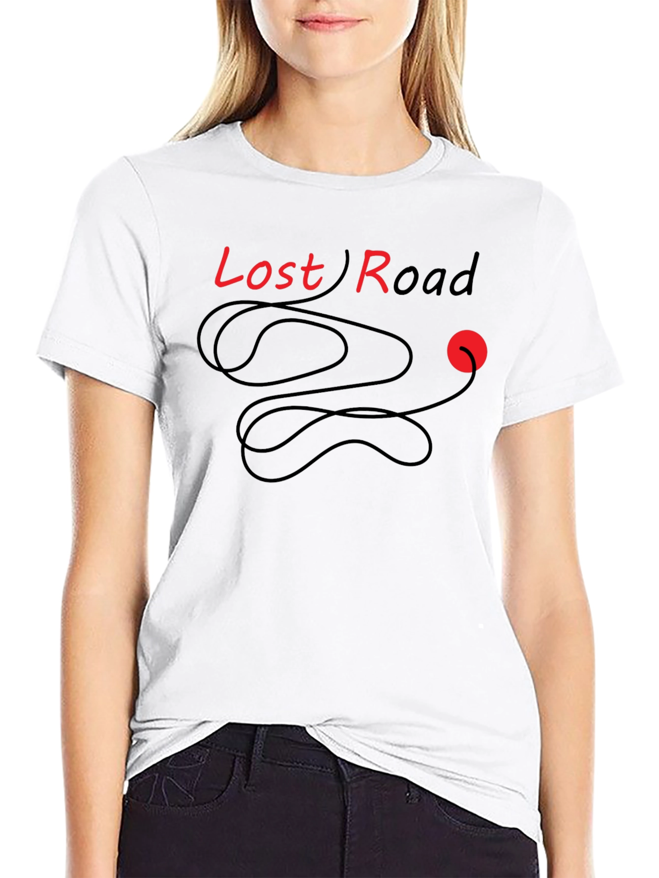 Lost Road Graphic Tee - Stylish Black Cotton T-Shirt