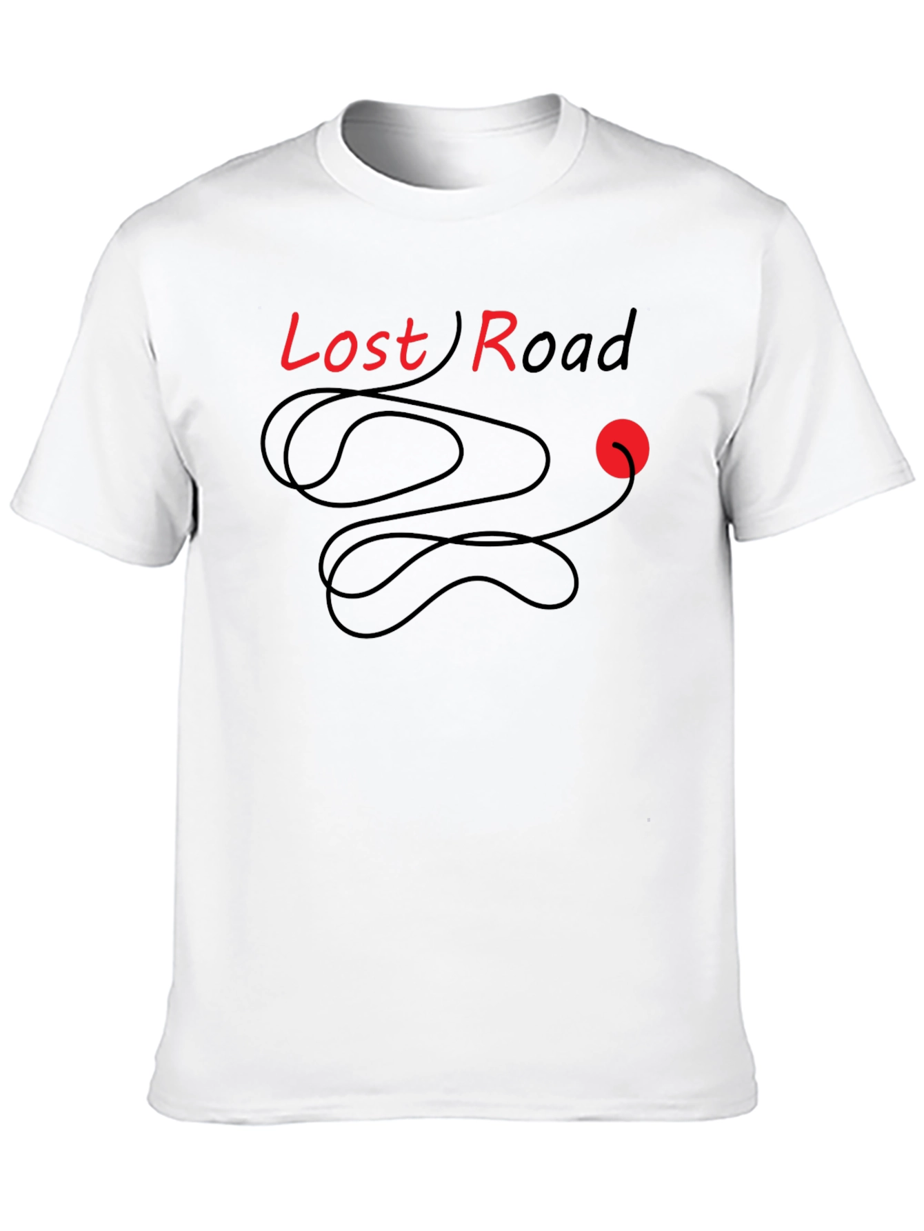 Lost Road Graphic Tee - Stylish Black Cotton T-Shirt