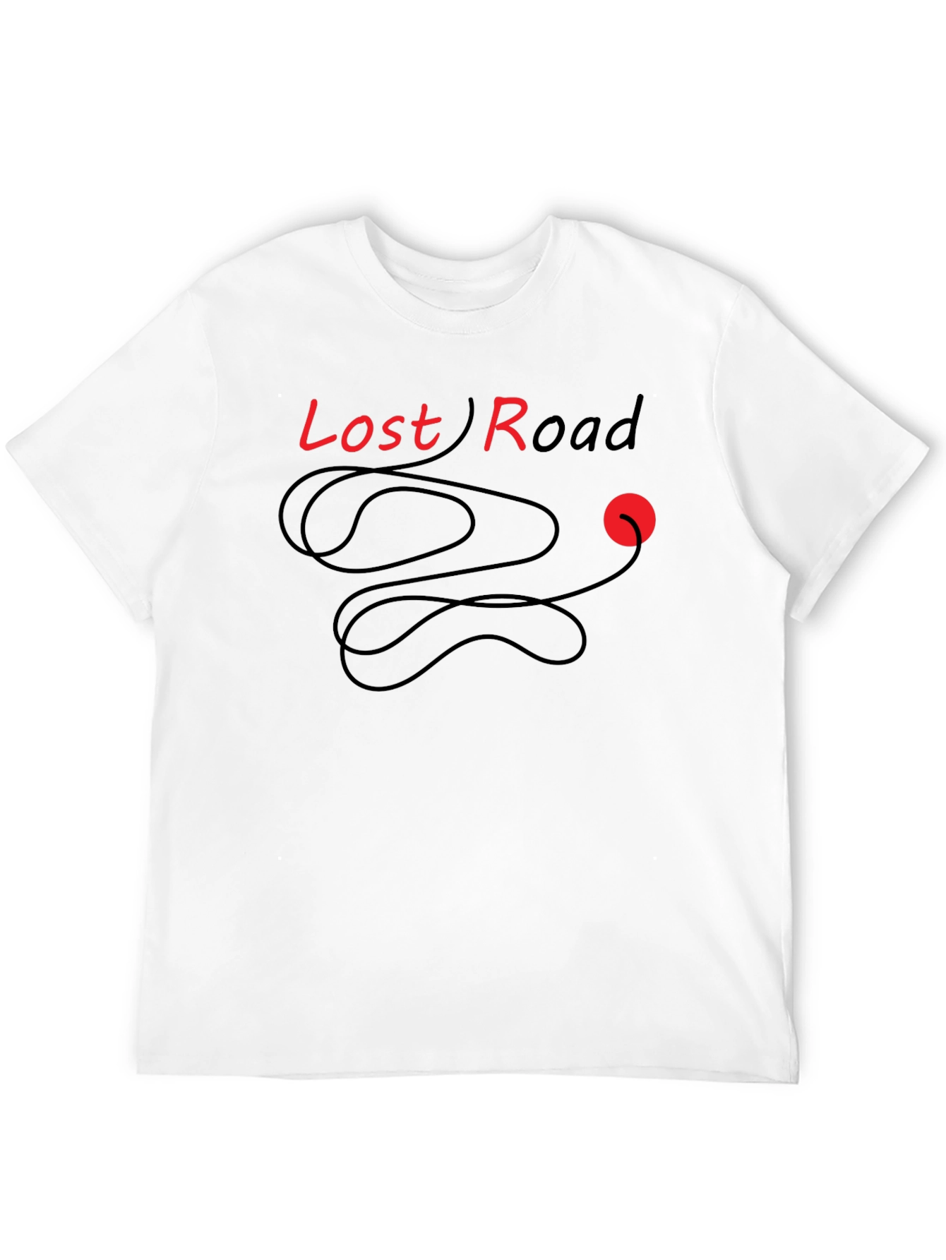 Lost Road Graphic Tee - Stylish Black Cotton T-Shirt