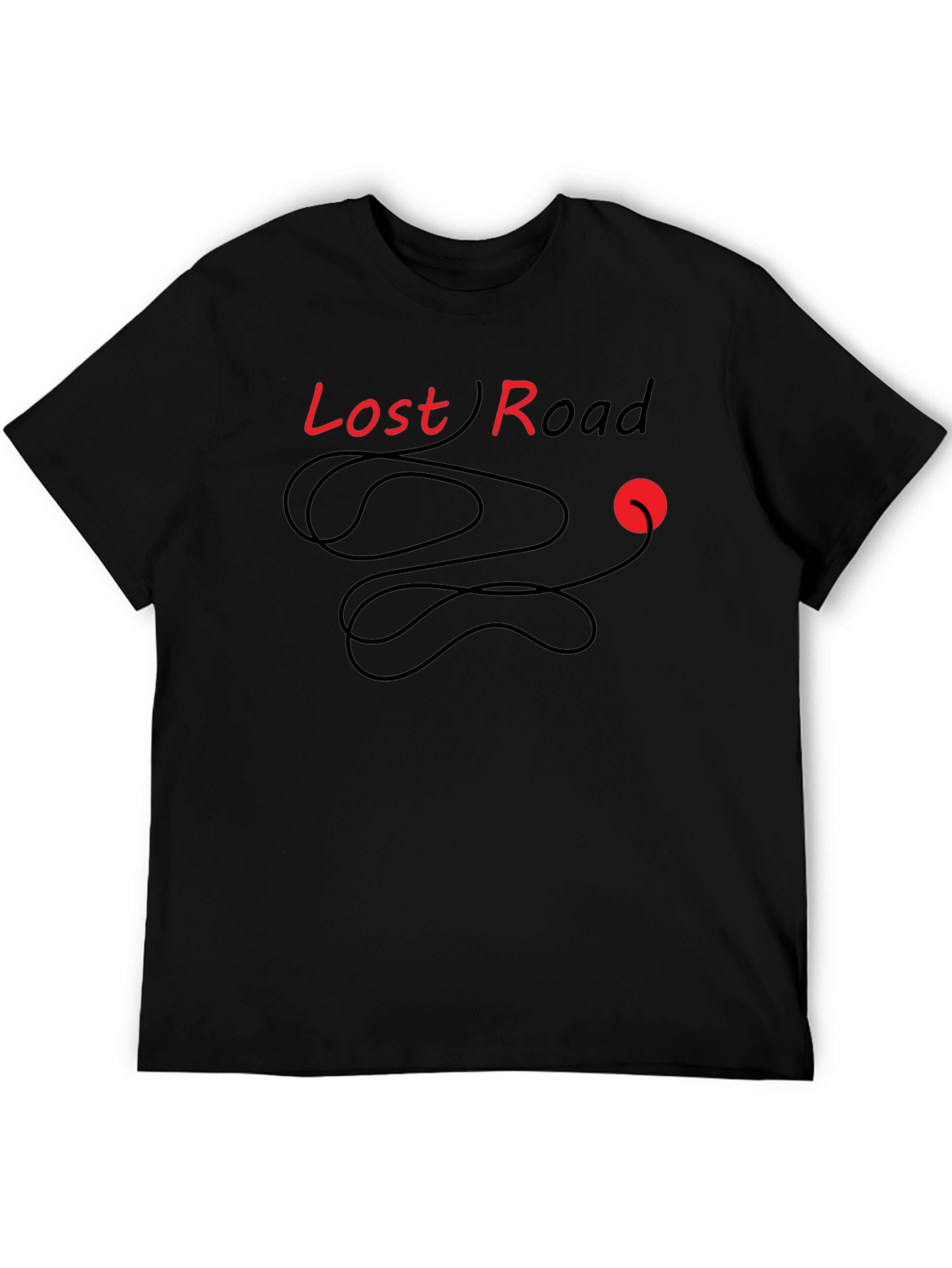 Lost Road Graphic Tee - Stylish Black Cotton T-Shirt