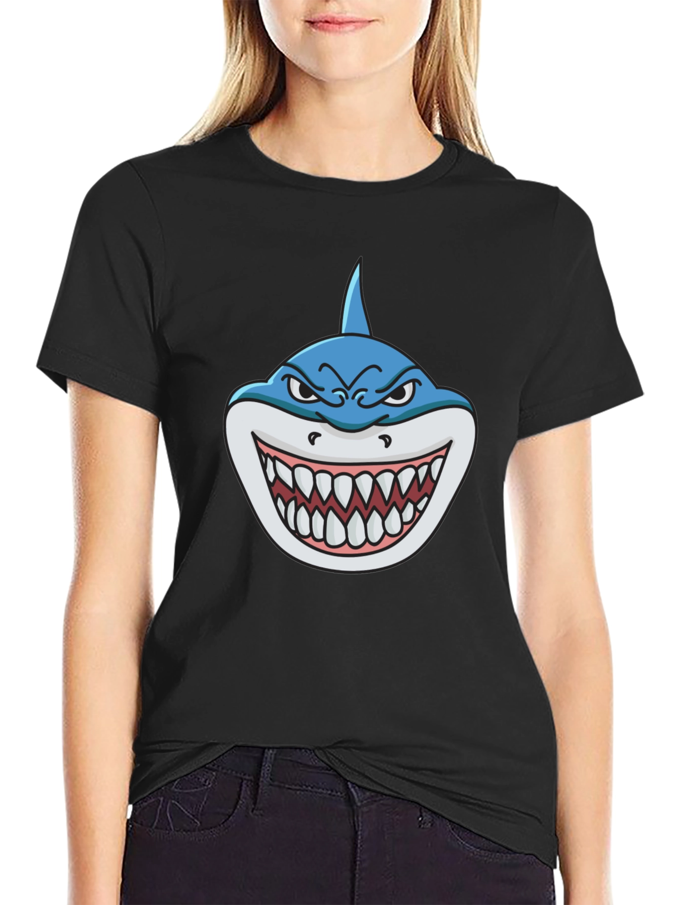 Shark Attack Graphic Tee - Mens Black T-Shirt
