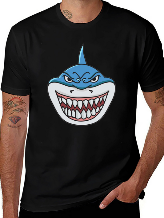 Shark Attack Graphic Tee - Mens Black T-Shirt