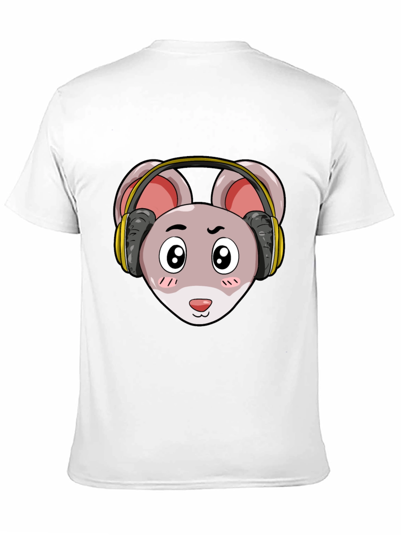 Cartoon Mouse T-Shirt with Headphones