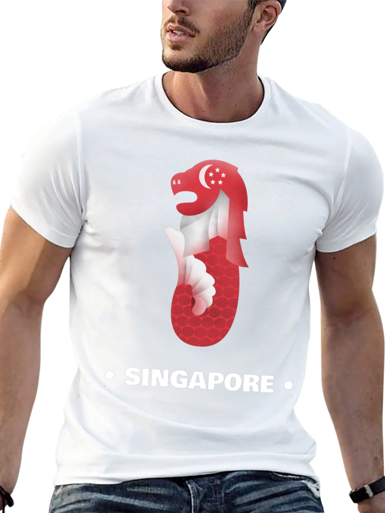 Singapore Merlion Graphic Tee