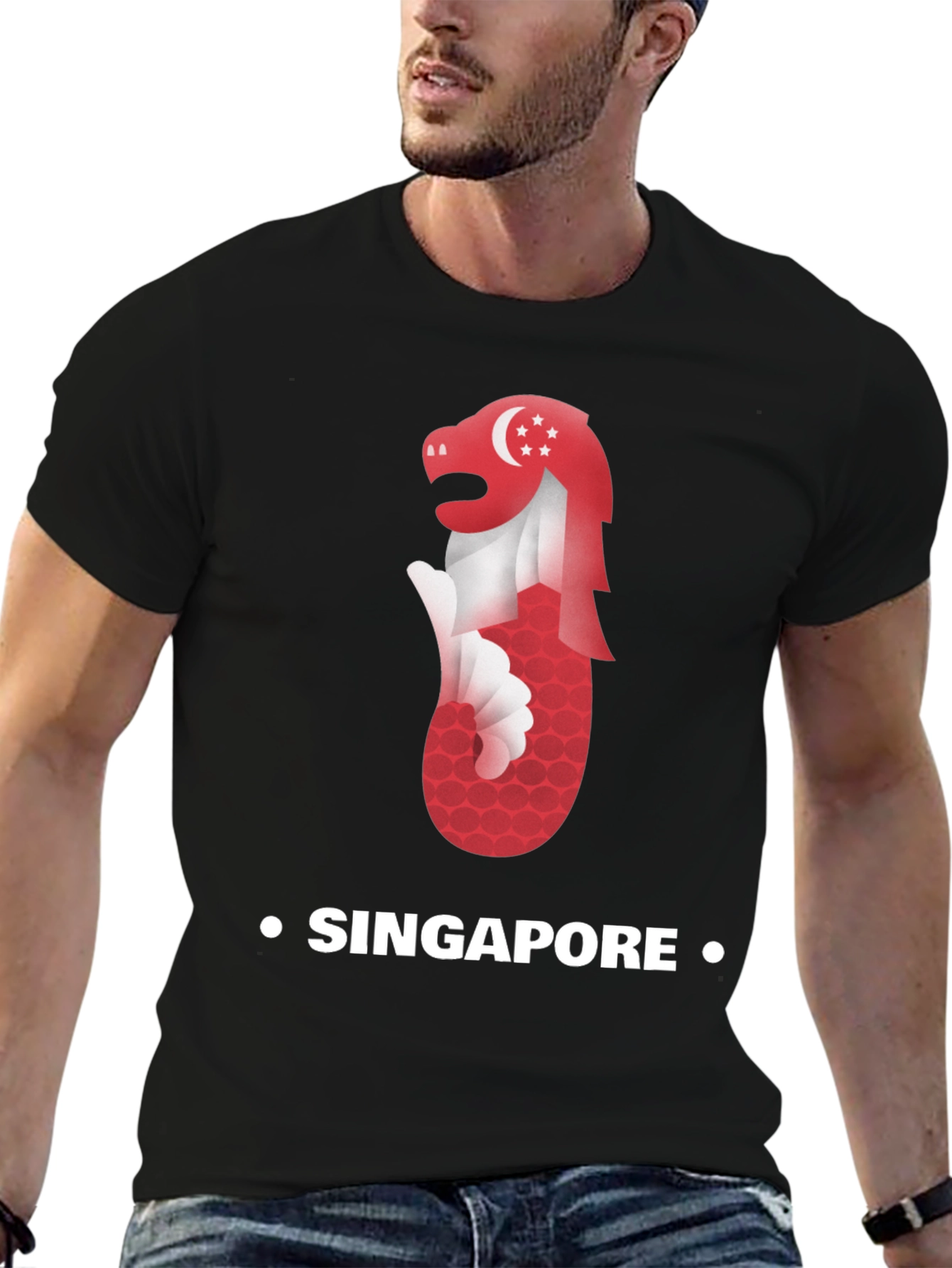 Singapore Merlion Graphic Tee