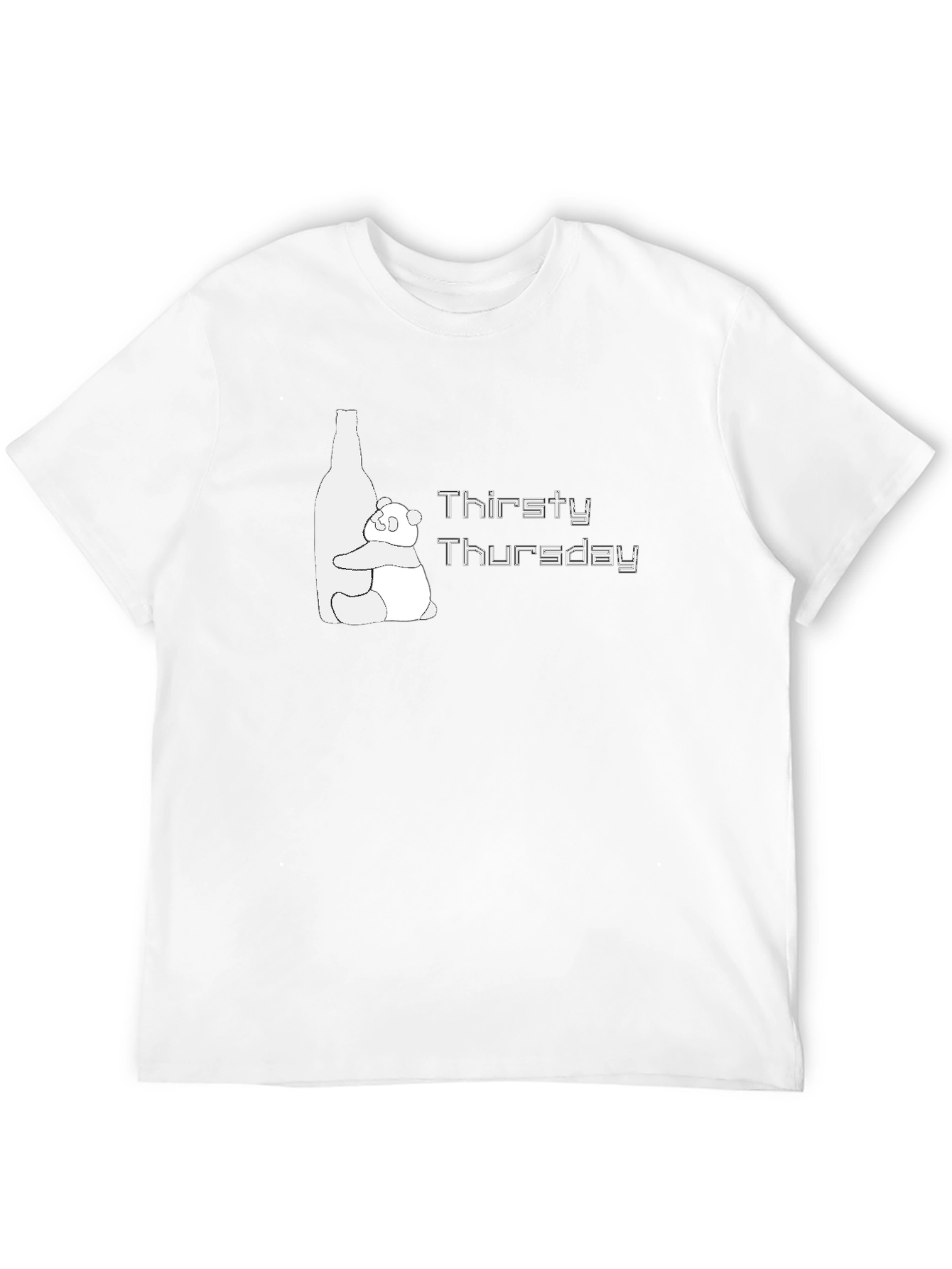 Thirsty Thursday Graphic Tee - Panda & Bottle Design